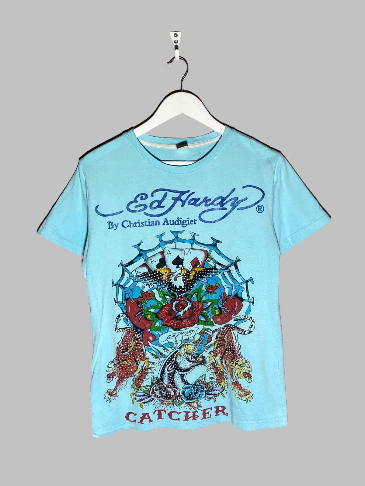 Ed Hardy 🔥 Y2K ED HARDY RHINESTONE TEE TATTOO STYLE ROCKSTAR VIBES Size US M / EU 48-50 / 2 - 1 Thumbnail