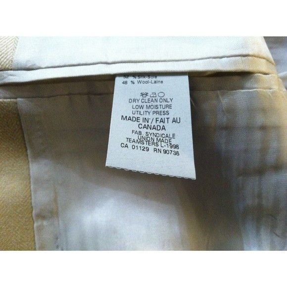 Ralph Lauren RALPH LAUREN MEN'S BEIGE 52%SILK 48%WOOL SPORT COAT SIZE:44R Size 44R - 7 Thumbnail