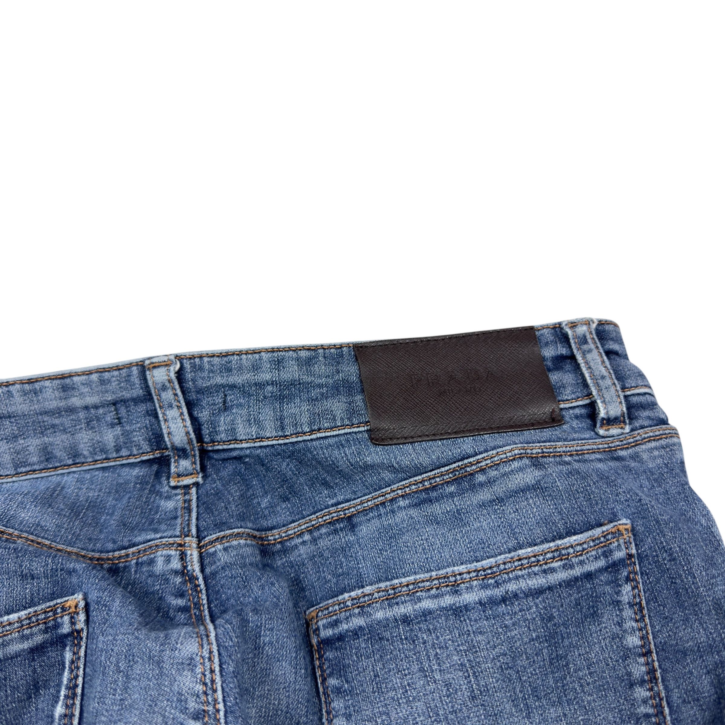 Prada Prada Contour Fit Blue Zip Fly Straight Leg Denim Jeans Size 30" / US 8 / IT 44 - 7 Thumbnail