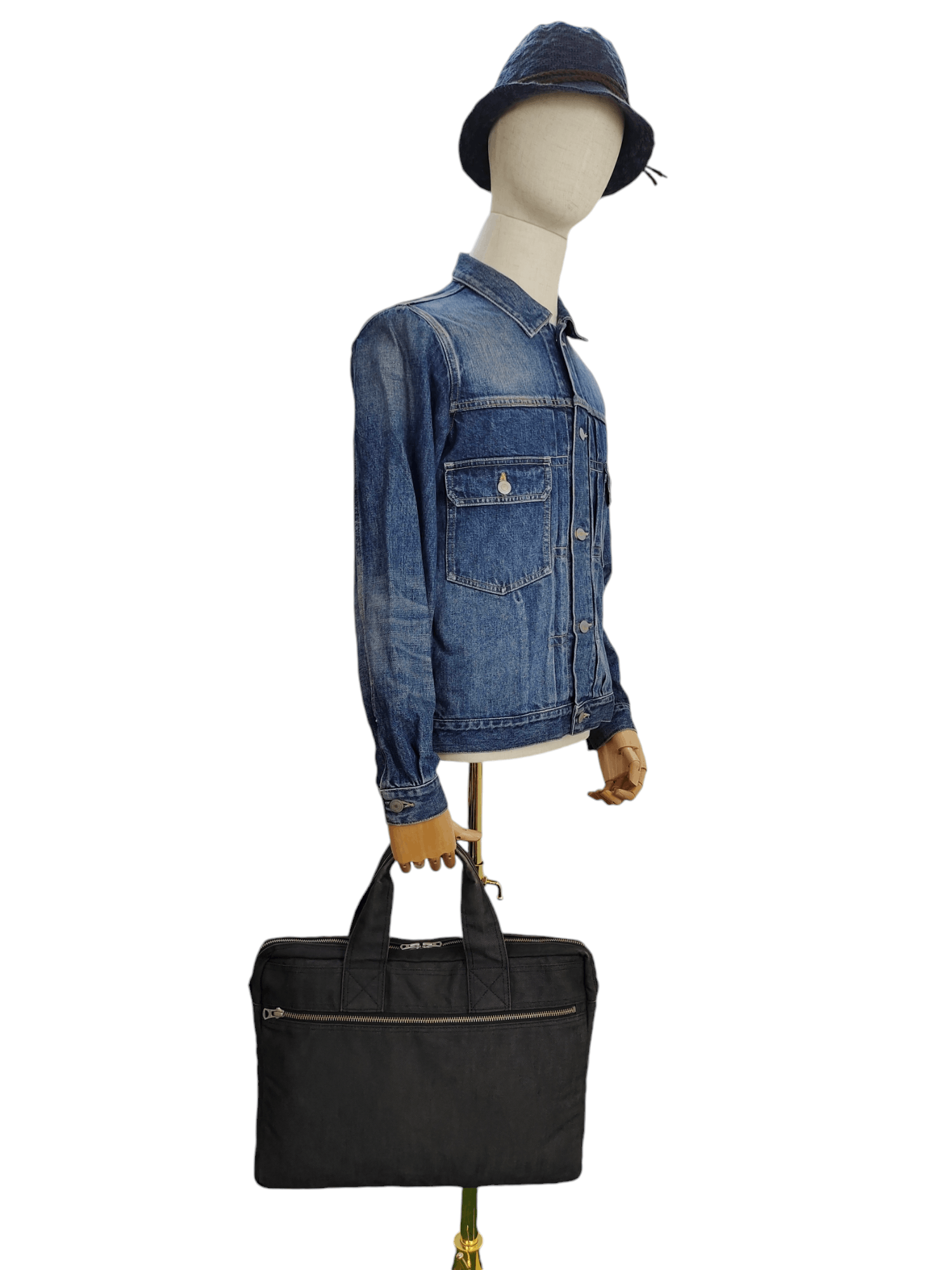 Porter Vintage Porter Japan Black Faded Canvas Briefcase Tote Bag Size ONE SIZE - 2 Thumbnail