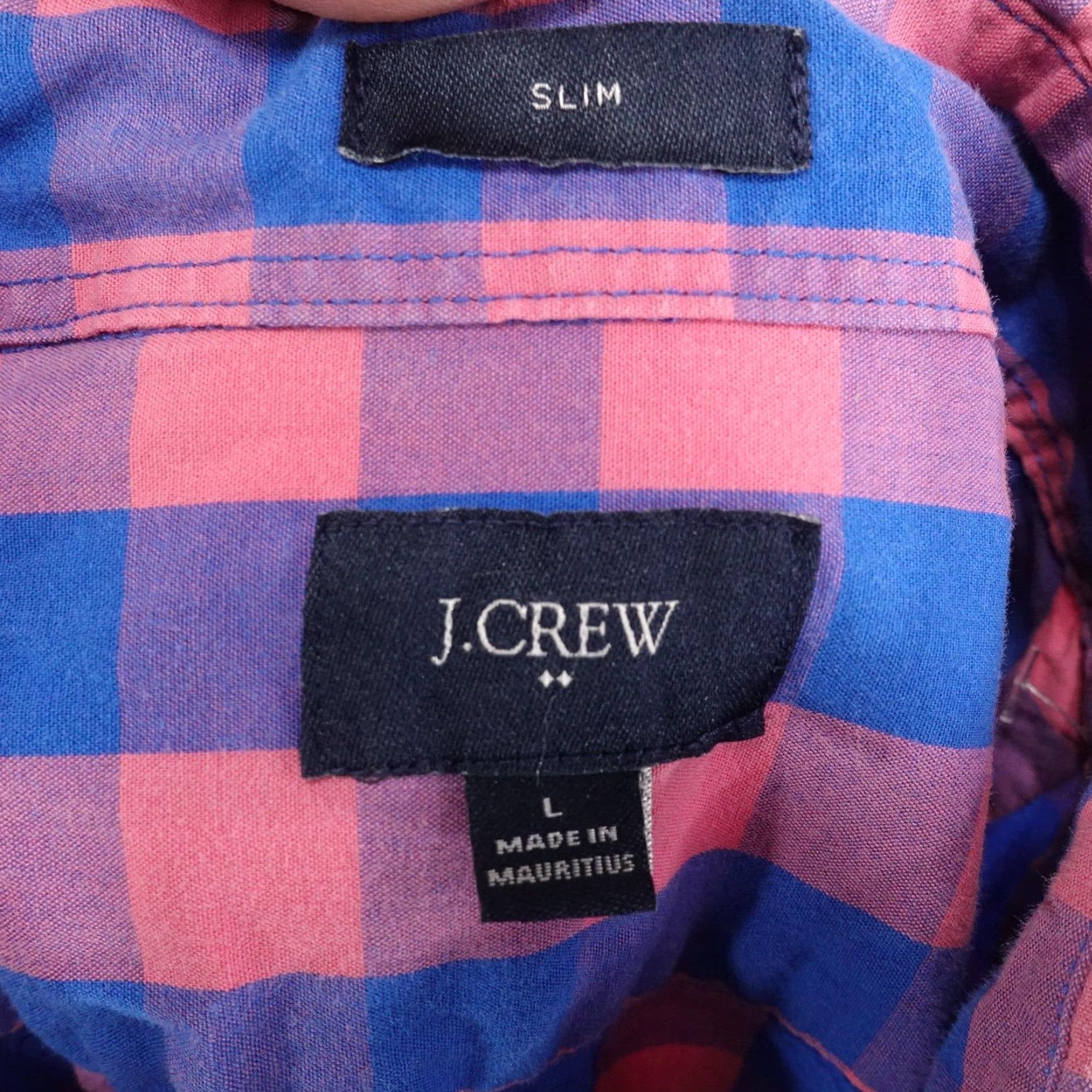 J.Crew J.Crew Shirt Mens Large Pink Blue Check Slim Fit Long Sleeve Button-Down Casual Size US L / EU 52-54 / 3 - 6 Thumbnail