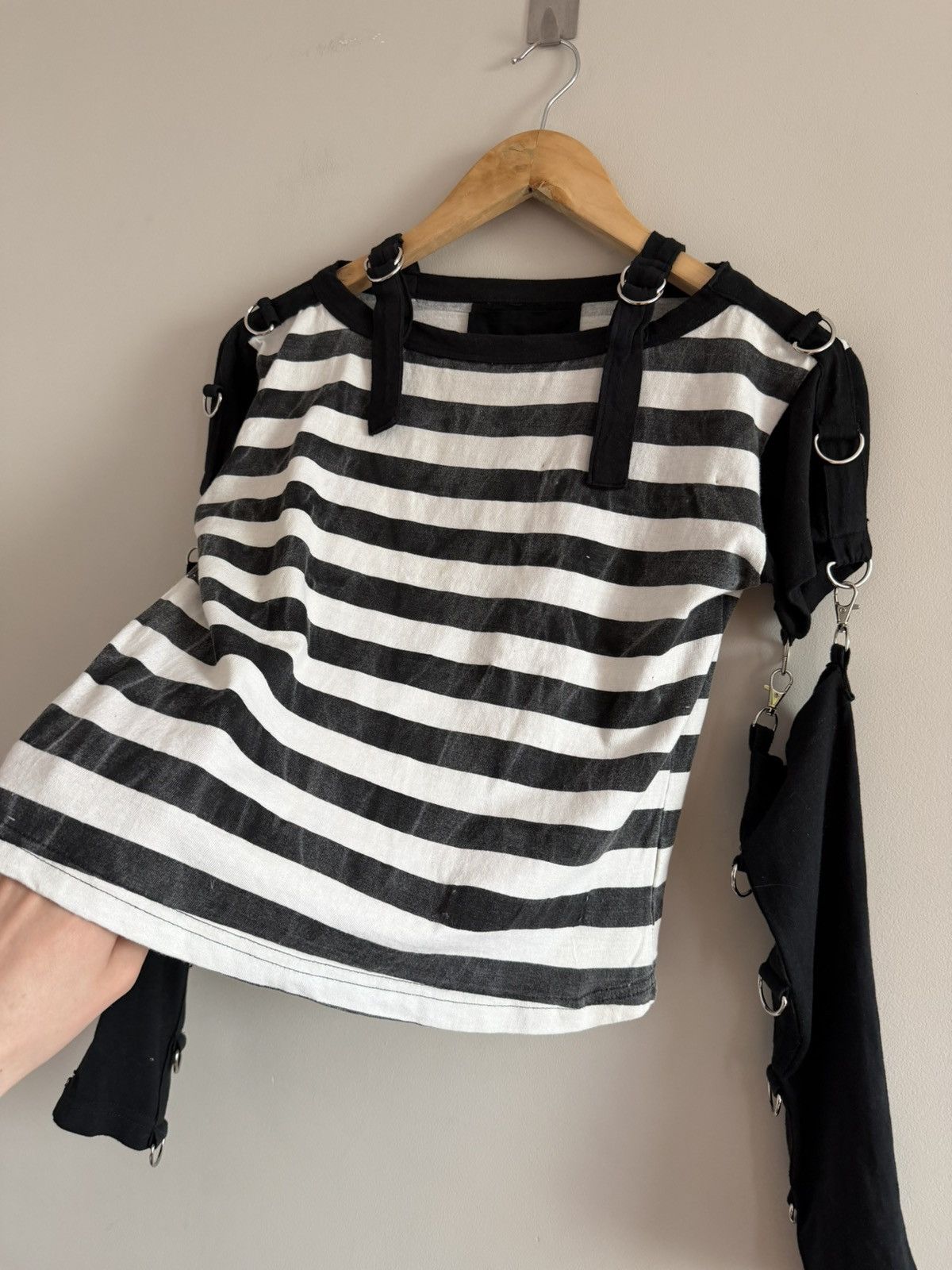 Vintage Layered Striped Harness T-Shirt Longsleeve Size M / US 6-8 / IT 42-44 - 4 Thumbnail