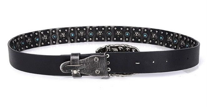 Japanese Brand × Vintage High street faded tiger rivet studded genuine leather belt Size ONE SIZE - 6 Thumbnail