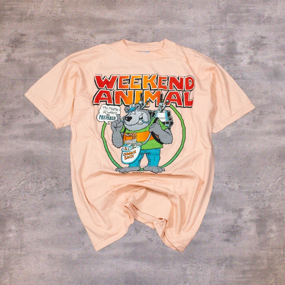 Vintage Vintage 1990’s Weekend Animal Single Stitch Pink Tee Size US M / EU 48-50 / 2 - 1 Thumbnail