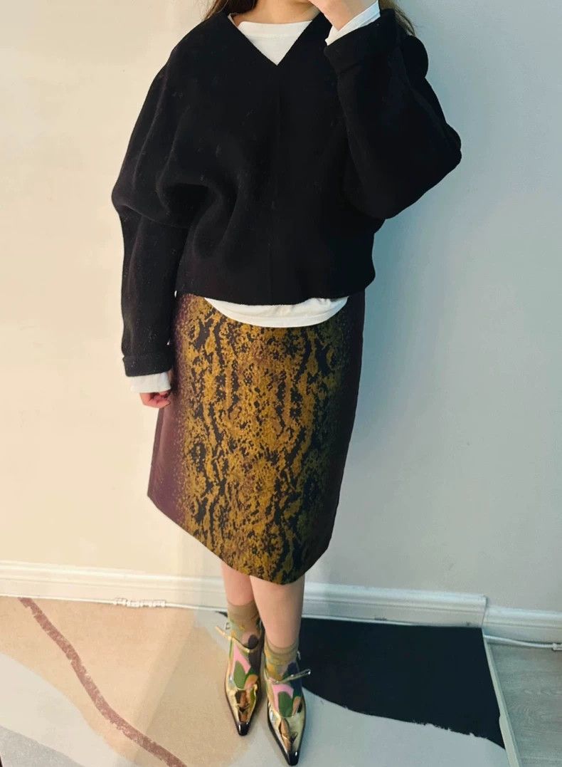 Dries Van Noten Dries Van Noten size:40 A short skirt with purple and gold Size 39" - 5 Thumbnail