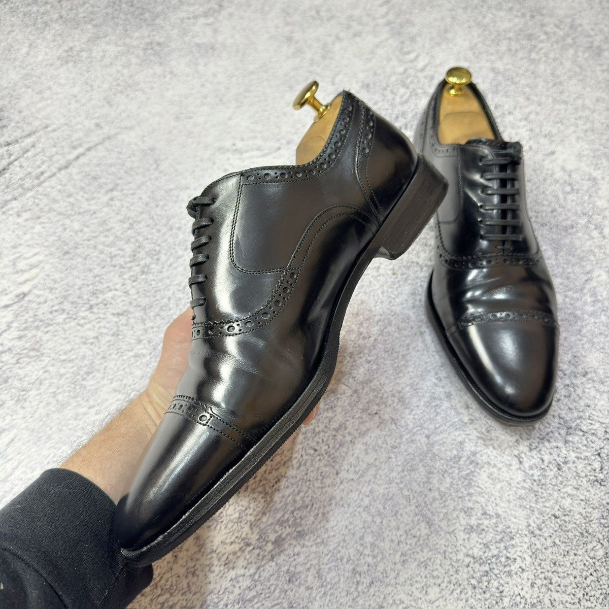 Dolce & Gabbana × Handmade D&G Mens Black Oxfords Brogues US9.5 UK8.5 EU42.5 27.5cm Size US 9.5 / EU 42-43 - 6 Thumbnail