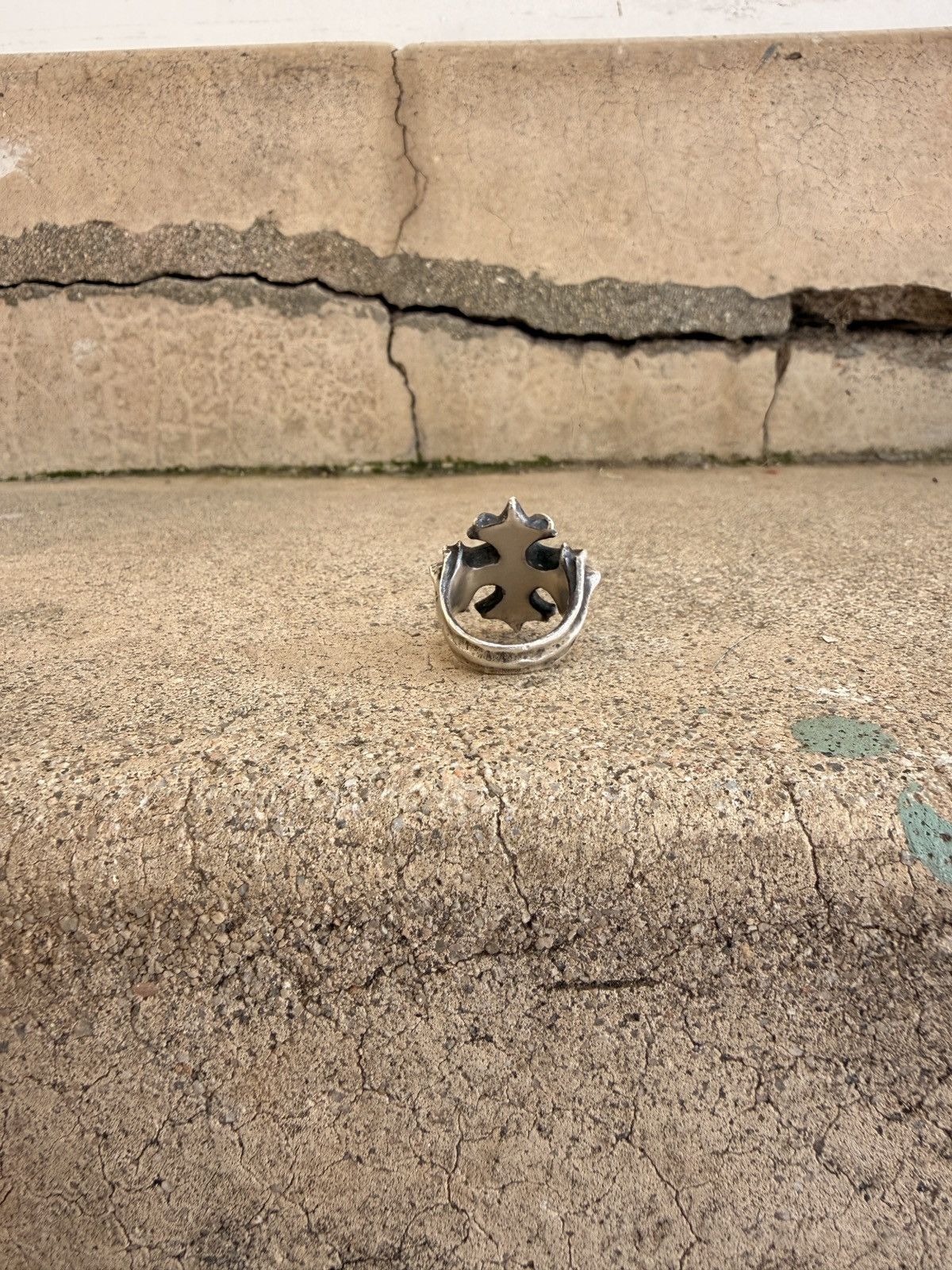 Sterling Silver Into The Fire - Gothic Cross Pinky Ring Size ONE SIZE - 3 Thumbnail