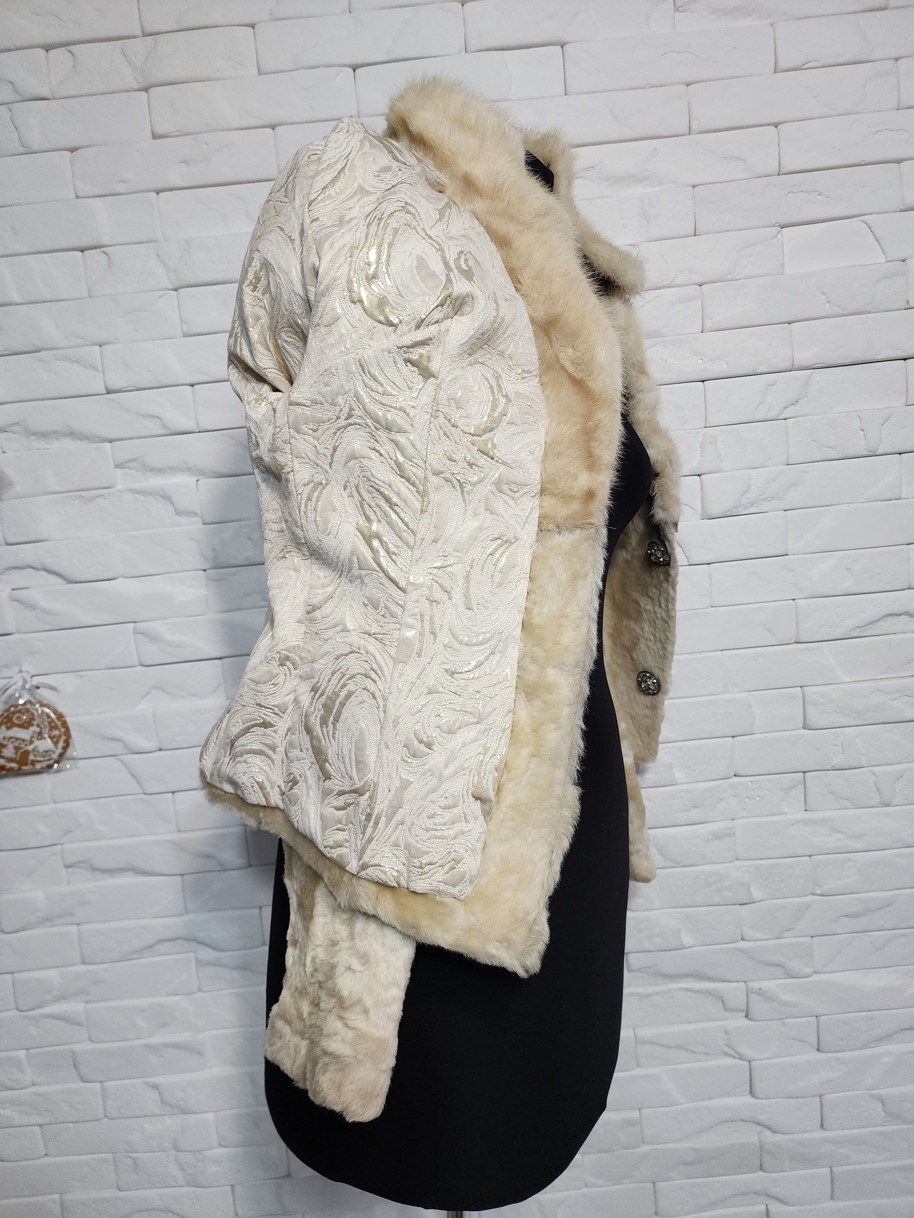 Furla Beige Fur Coat: Genuine Fur Winter Jacket. Swakara. Size S / US 4 / IT 40 - 8 Thumbnail