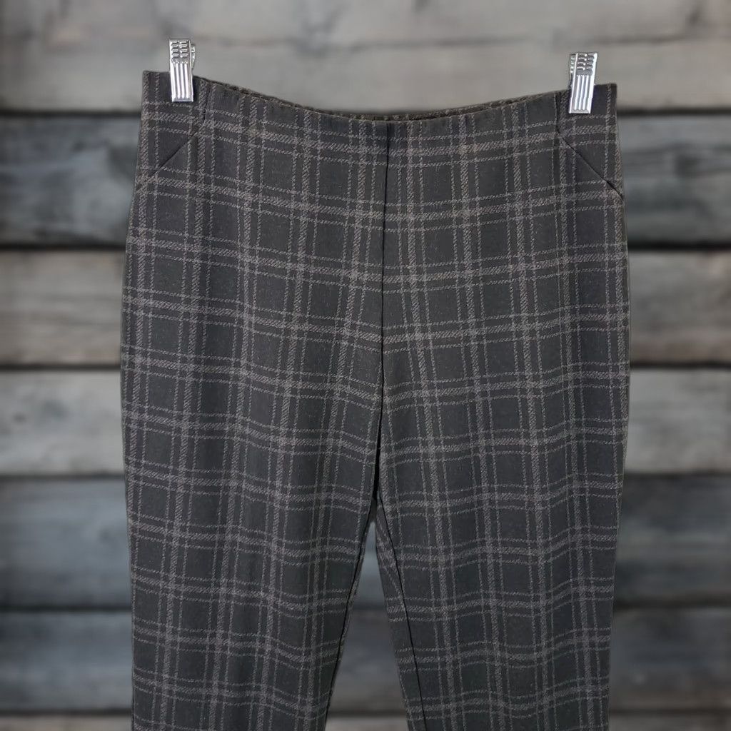 J. Jill J Jill Womens Ponte Slim Leg Cropped Pants PM Petite Black Gray Mid Rise Pants Boys? No. Size 32" / US 10 / IT 46 - 1 Thumbnail