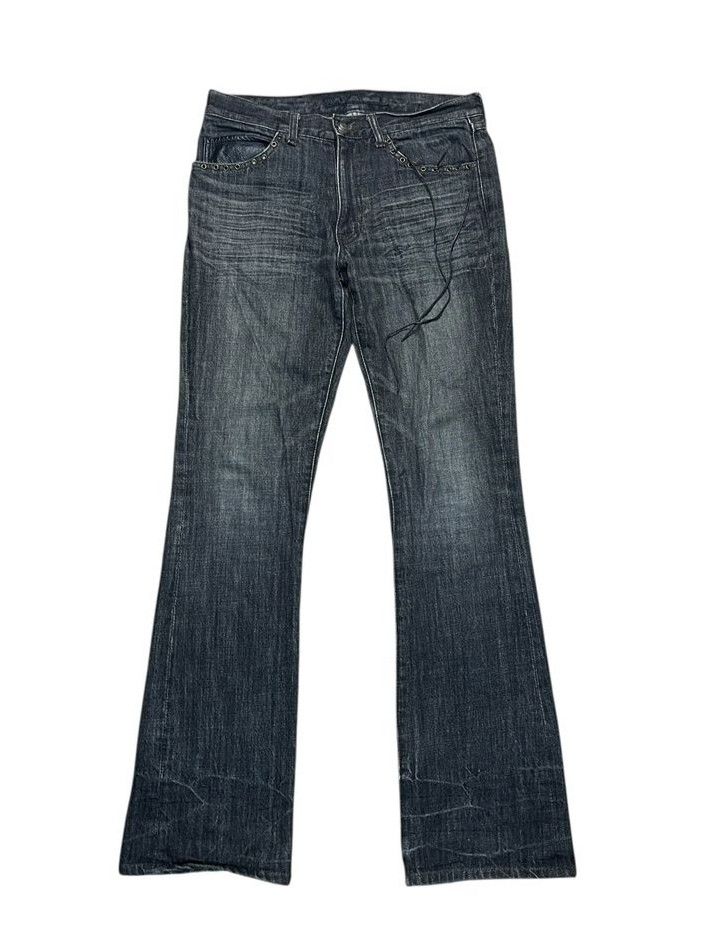 Japanese Brand Vintage Schlussel Rare Denim Flare Pants Size US 32 / EU 48 - 1 Thumbnail