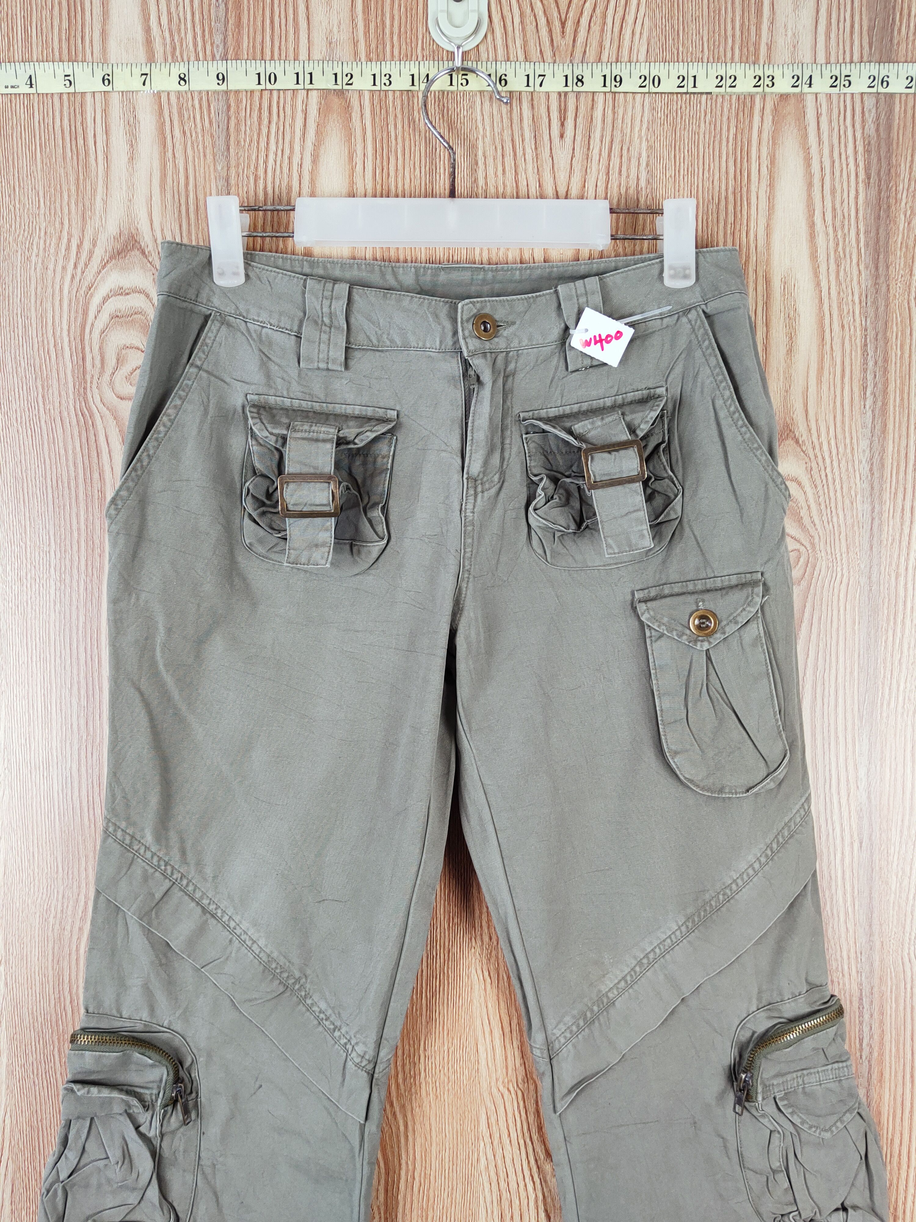 Japanese Brand Crisnare Green Multipocket Tactical Cargo Pants #W400 Size 29" - 2 Thumbnail