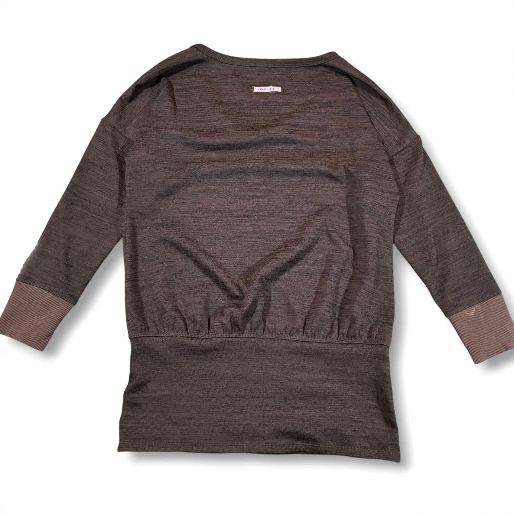 Athleta Athleta XXS Heathered Charcoal 3/4 Sleeve Top with Pockets Cinched Waist Size XXS / US 00 / IT 34 - 2 Thumbnail