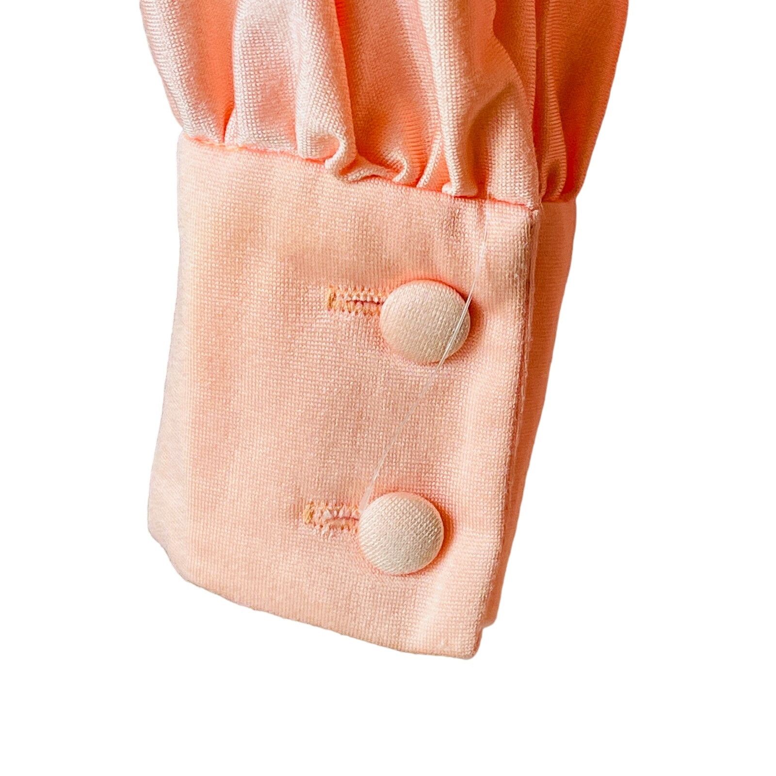 Vintage VINTAGE 1970s Peach Jersey Shirt Dress with Belt Size Large Size L / US 10 / IT 46 - 5 Thumbnail