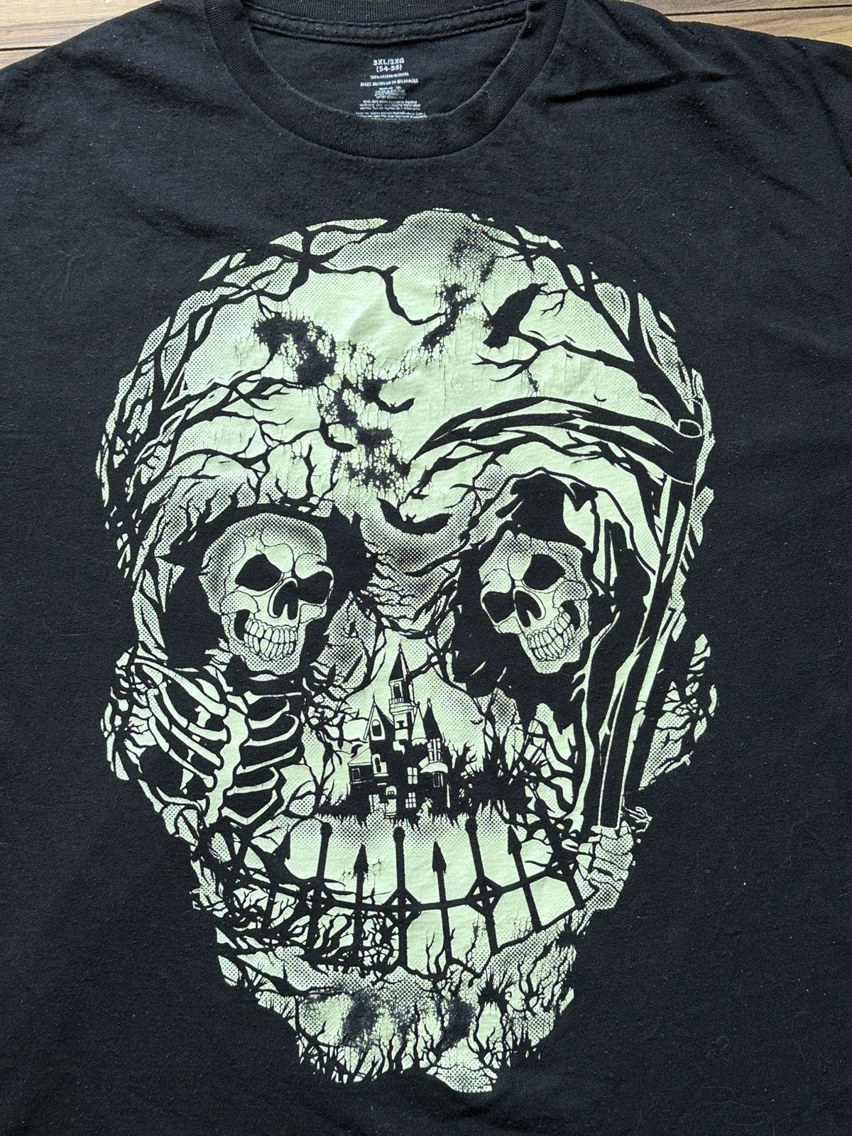 Vintage Vintage Black Skull Graphic Men's T-Shirt Size US XXL / EU 58 / 5 - 3 Thumbnail