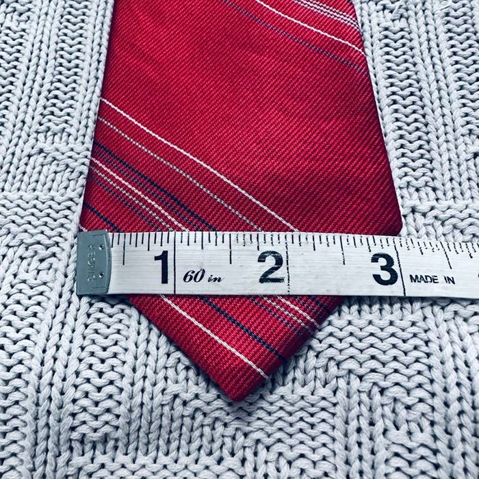 Vintage Vintage Reis red barcode striped silk tie Made in USA | Grailed