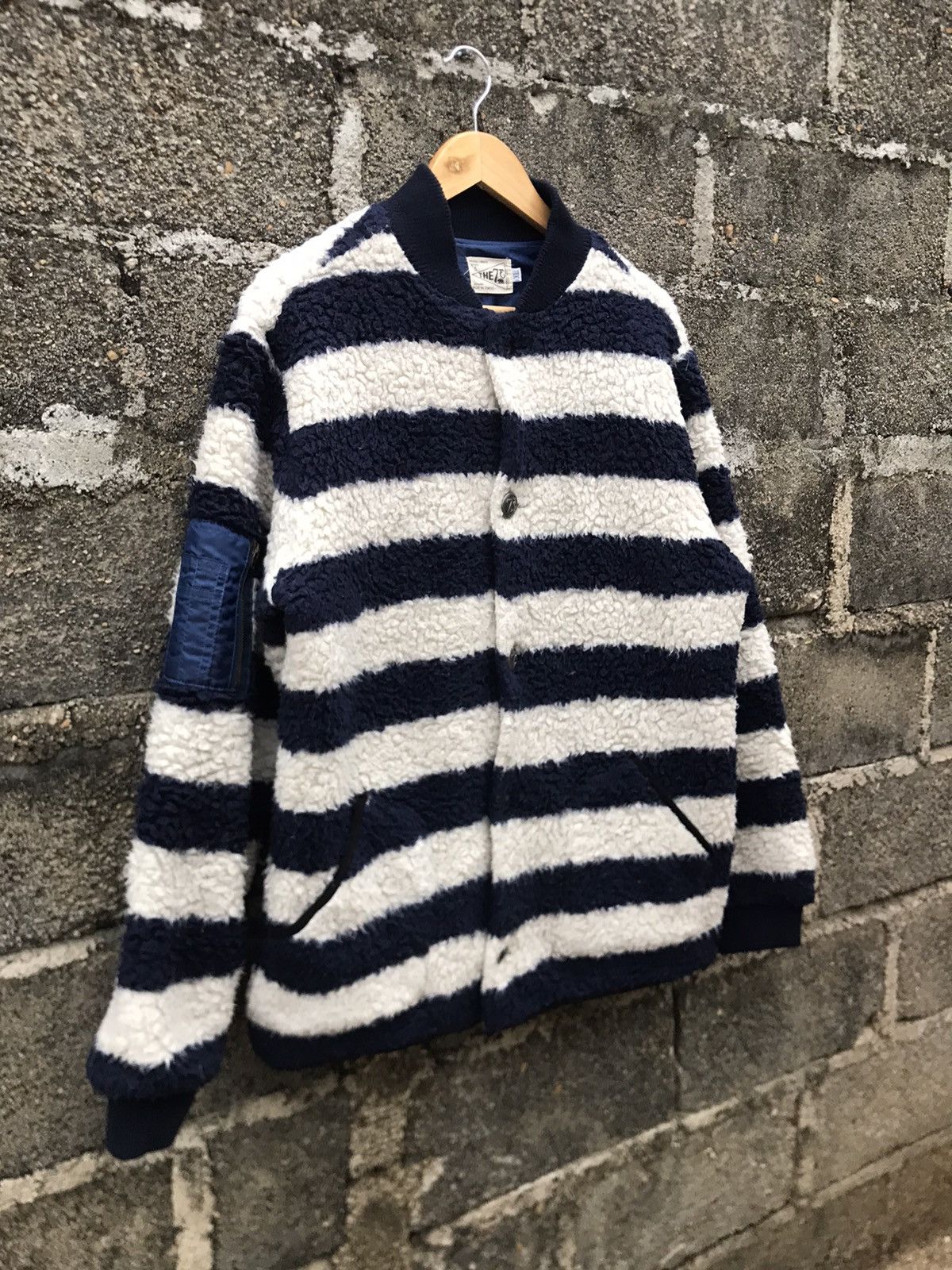 Japanese Brand Seven Three Rider Striped Fleece Button Up Jacke Size US L / EU 52-54 / 3 - 2 Thumbnail