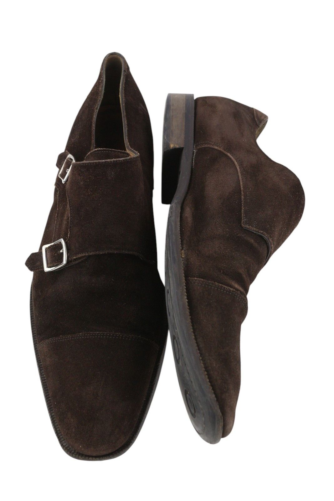 Suitsupply EU44 Brown Suede Leather Square Toe Monk Shoes 83576 Size US 11 / EU 44 - 5 Thumbnail