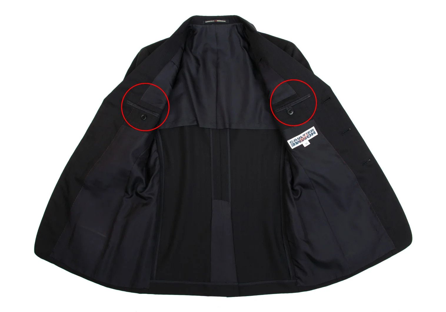 Jean Paul Gaultier Wool-Poly Shadow Stripe Jacket in Black Size 44 Size US S / EU 44-46 / 1 - 12 Thumbnail