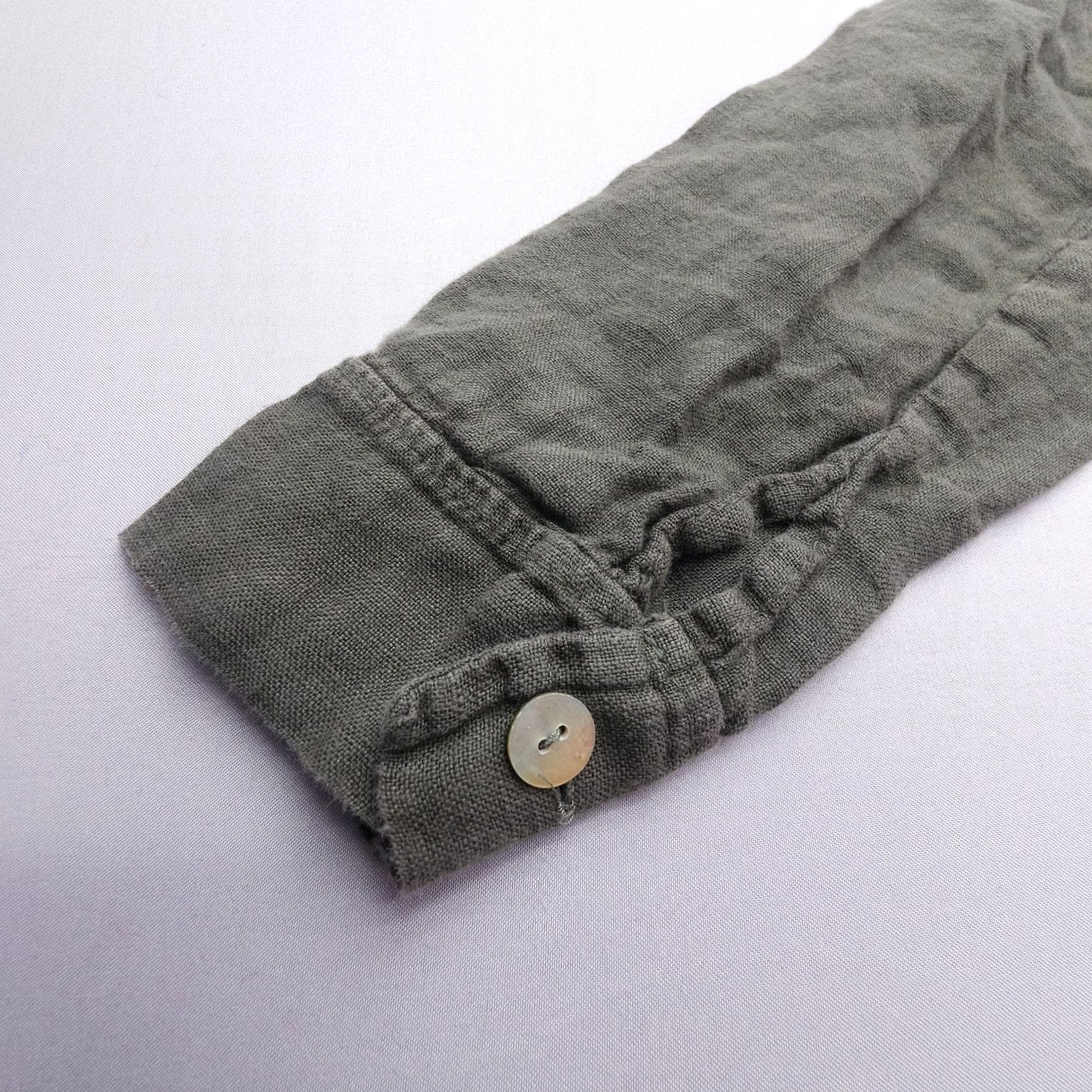 Vintage Lungo L'Arno 100% Linen Top Button Blouse Size Medium Green Italy Coastal Size M / US 6-8 / IT 42-44 - 5 Thumbnail