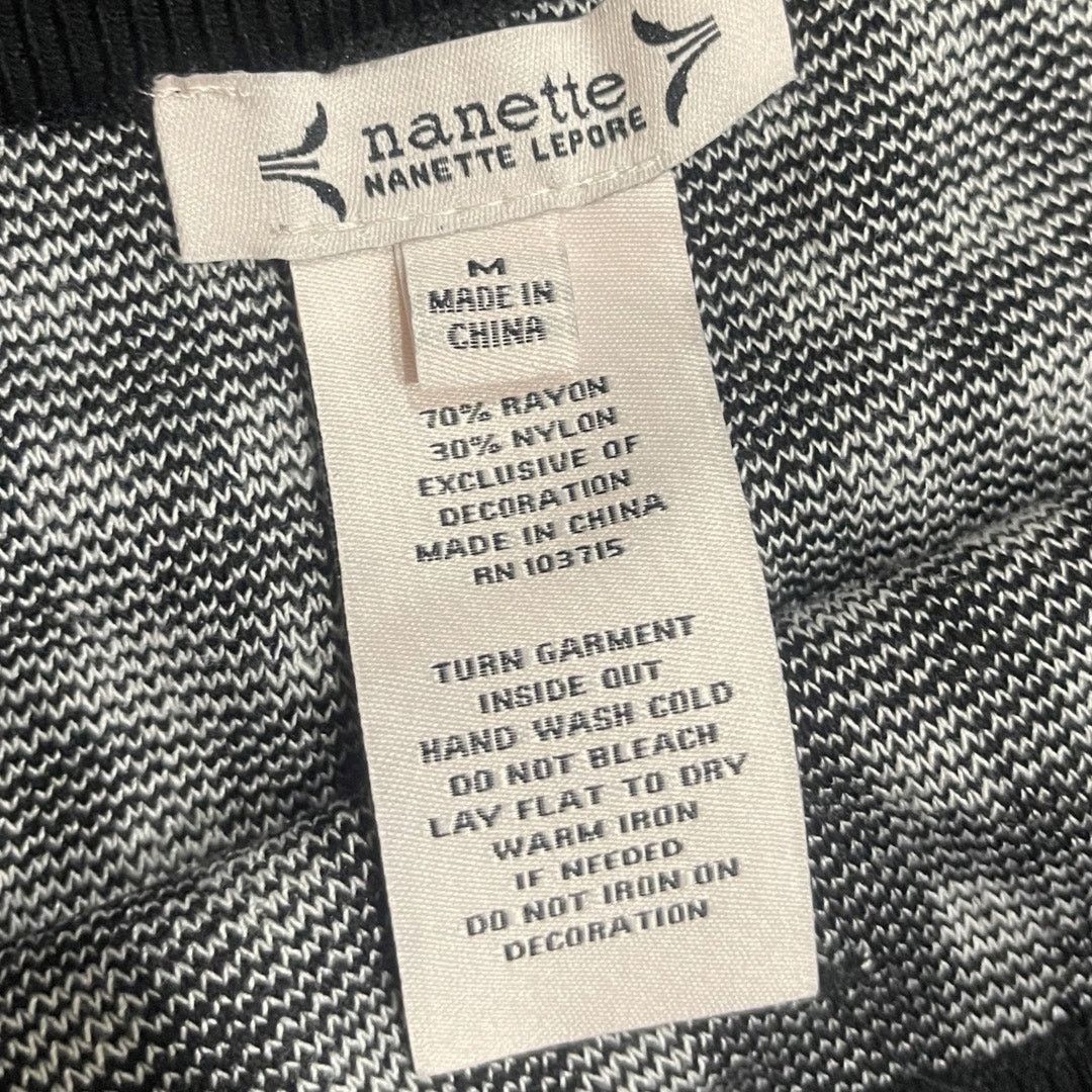 Nanette Lepore Black & White Gingham Fringe Hem Midi Skirt Size Medium NWT Size 30" / US 8 / IT 44 - 3 Thumbnail