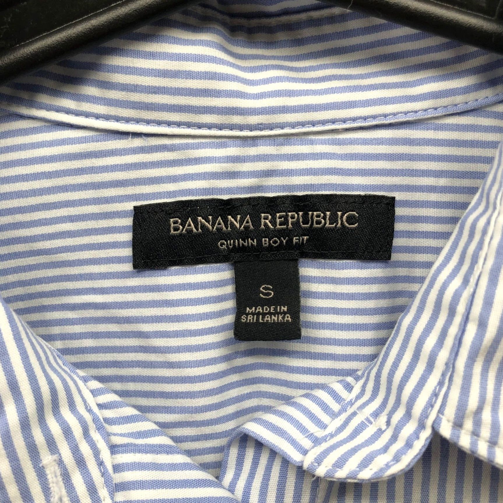 Banana Republic Banana Republic Quinn Boy Fit Shirt Womens S Blue Striped Long Sleeve Poplin Shirt Size S / US 4 / IT 40 - 3 Thumbnail