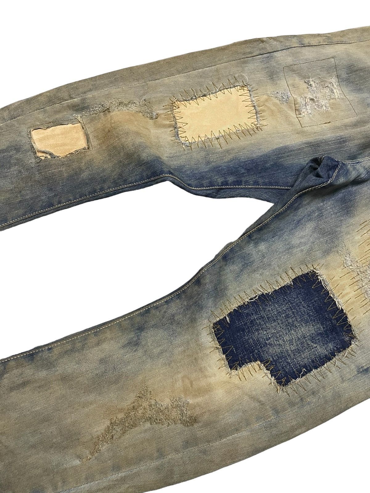 Japanese Brand × semanticdesign Sarada Japan Boro knee Patch Work Mud Wash Crotch Jeans Size US 30 / EU 46 - 5 Thumbnail