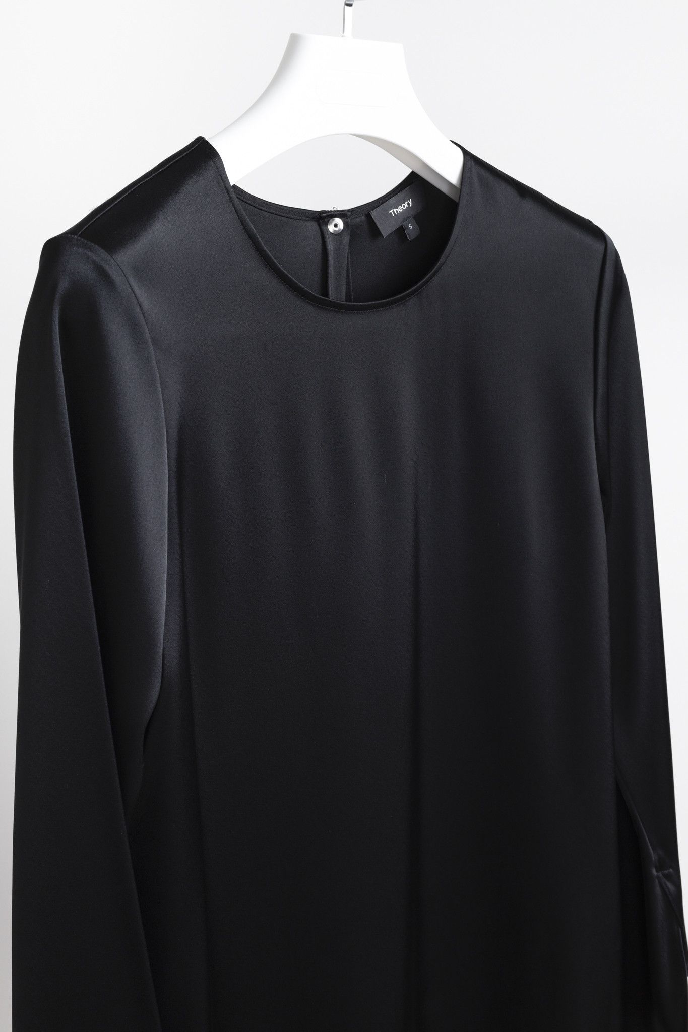 Theory Theory Black Minimalist Satin Blouse Size S / US 4 / IT 40 - 3 Thumbnail