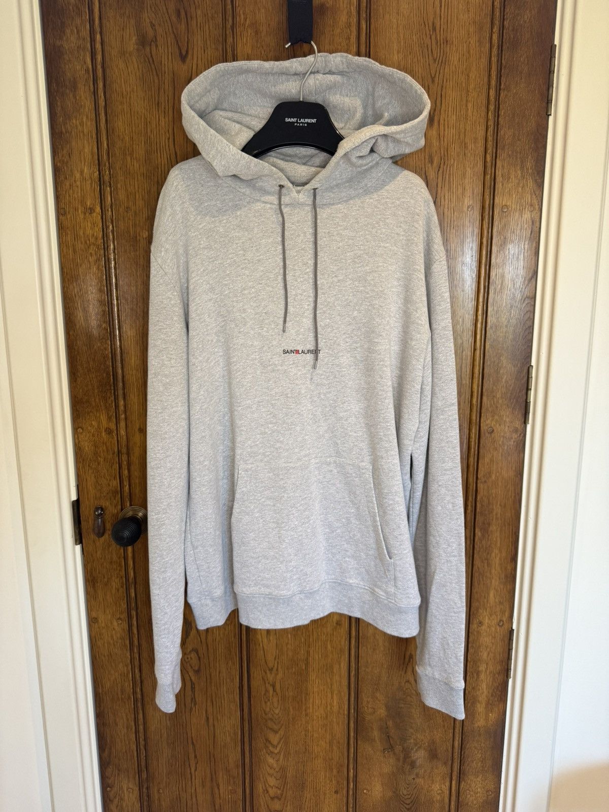 Saint Laurent Paris SS20 Saint Laurent Rive Gauche logo hoodie grey XXL Size US XXL / EU 58 / 5 - 1 Thumbnail
