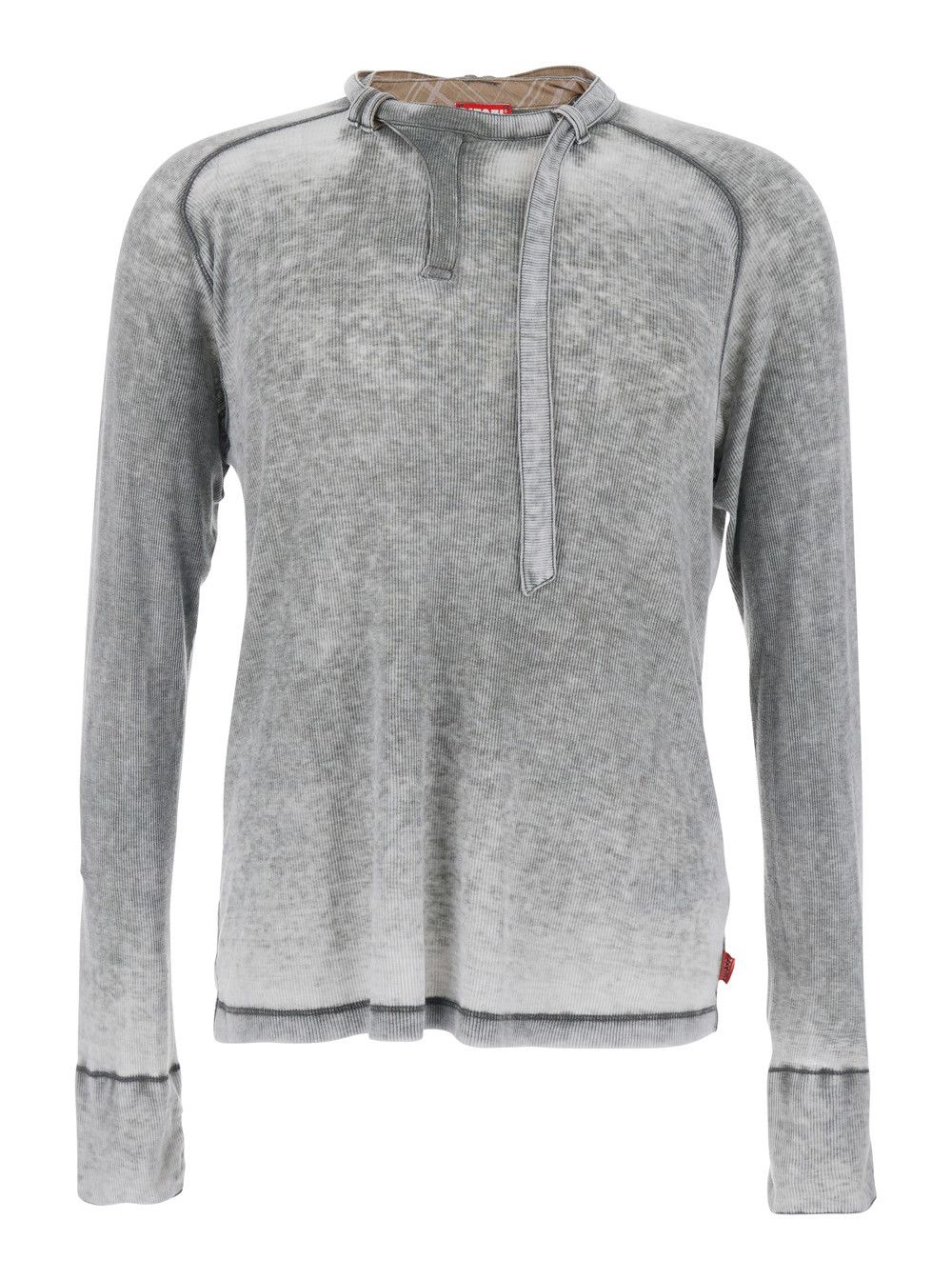 Diesel Crew Neck Sweater with Ribbed Design and Cut-Out Detail in Grey for Men Size US L / EU 52-54 / 3 - 1 Thumbnail