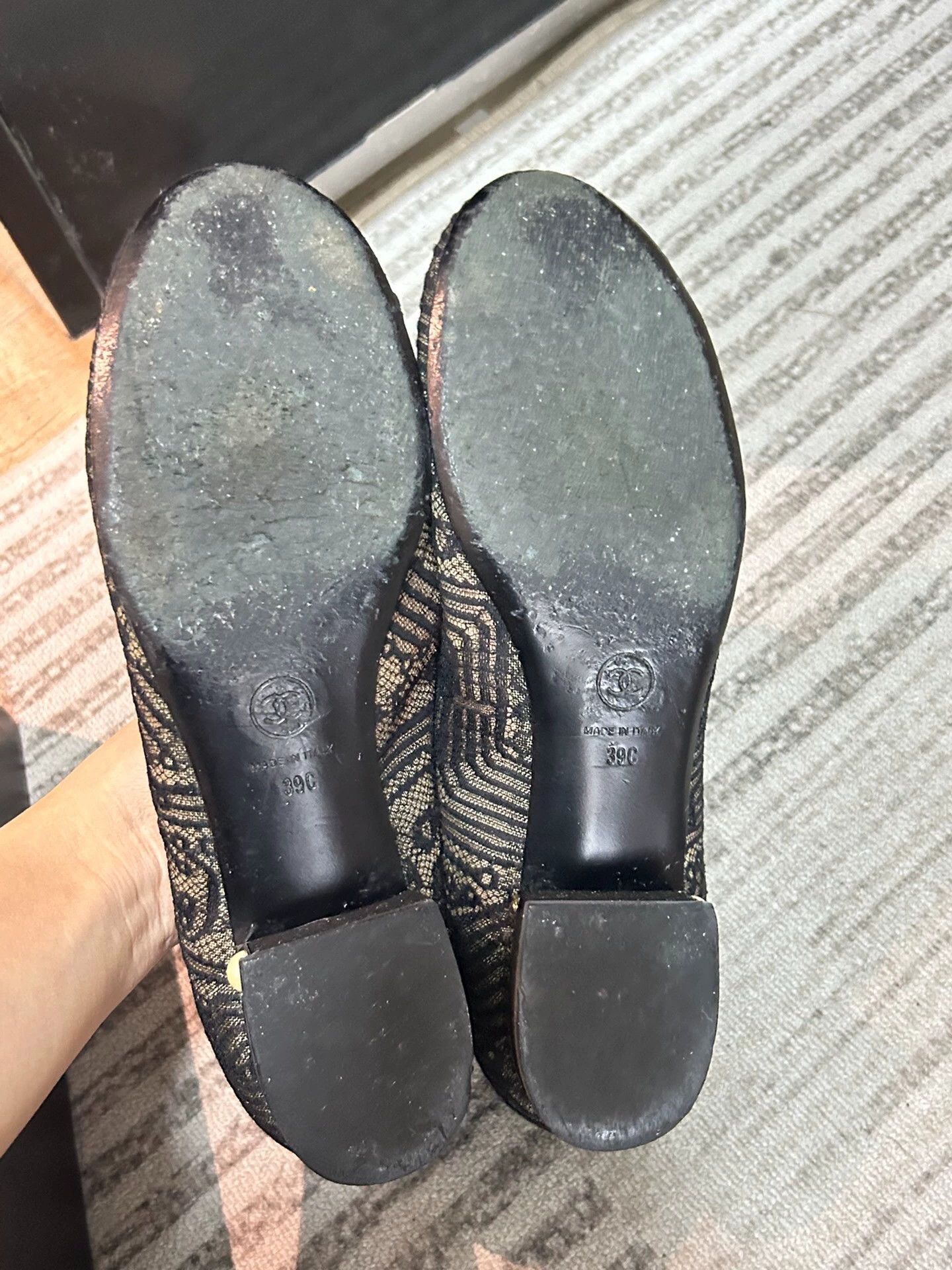 Chanel Chanel round-toe black cutout flat shoes size 39 Size US 8.5 / IT 38.5 - 3 Thumbnail