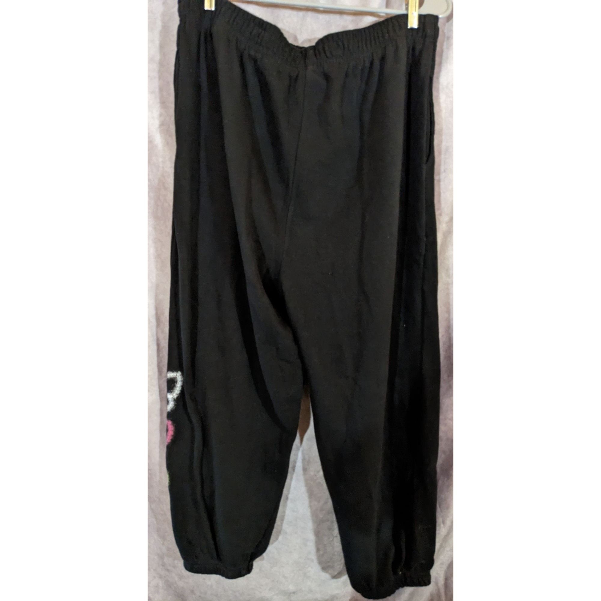 Other No Boundaries Black Joggers With Colorful Butterfly Designs Size 32" / US 10 / IT 46 - 4 Thumbnail
