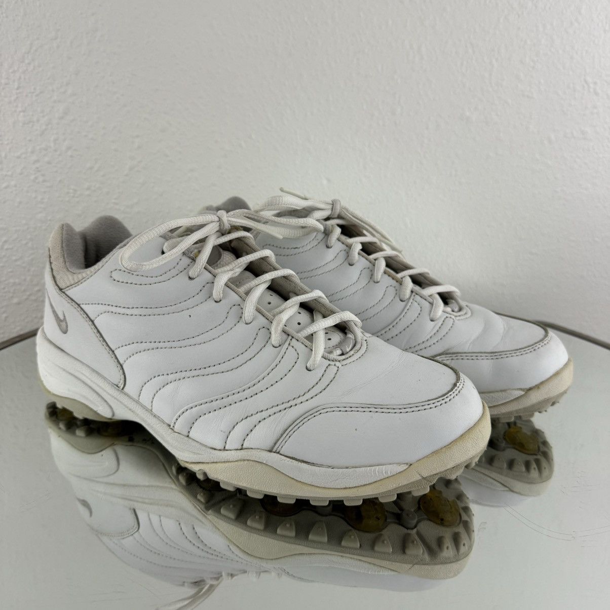 Nike NIKE Vintage White Leather Course Air Access Golf Sneakers Size US 10 / IT 40 - 1 Thumbnail