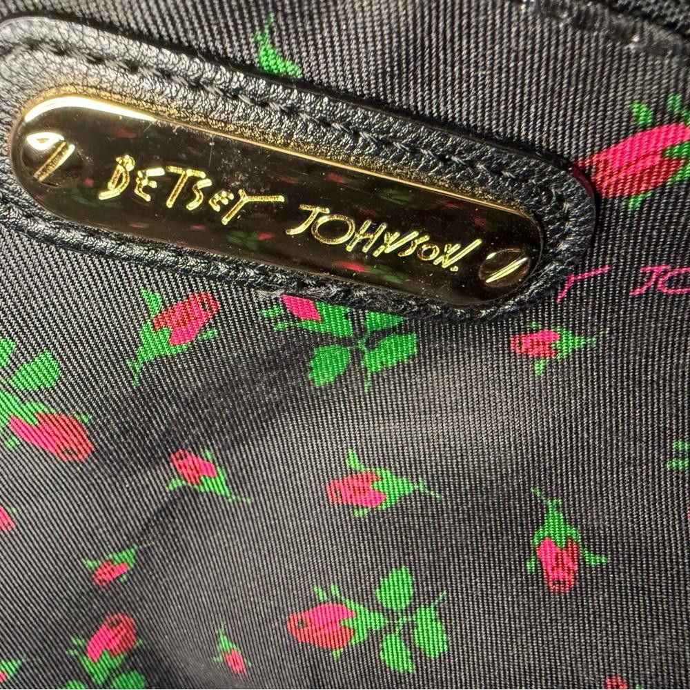 Designer Betsey Johnson Vintage Oh Bow! Leopard Sequin Black Satchel Size ONE SIZE - 9 Thumbnail