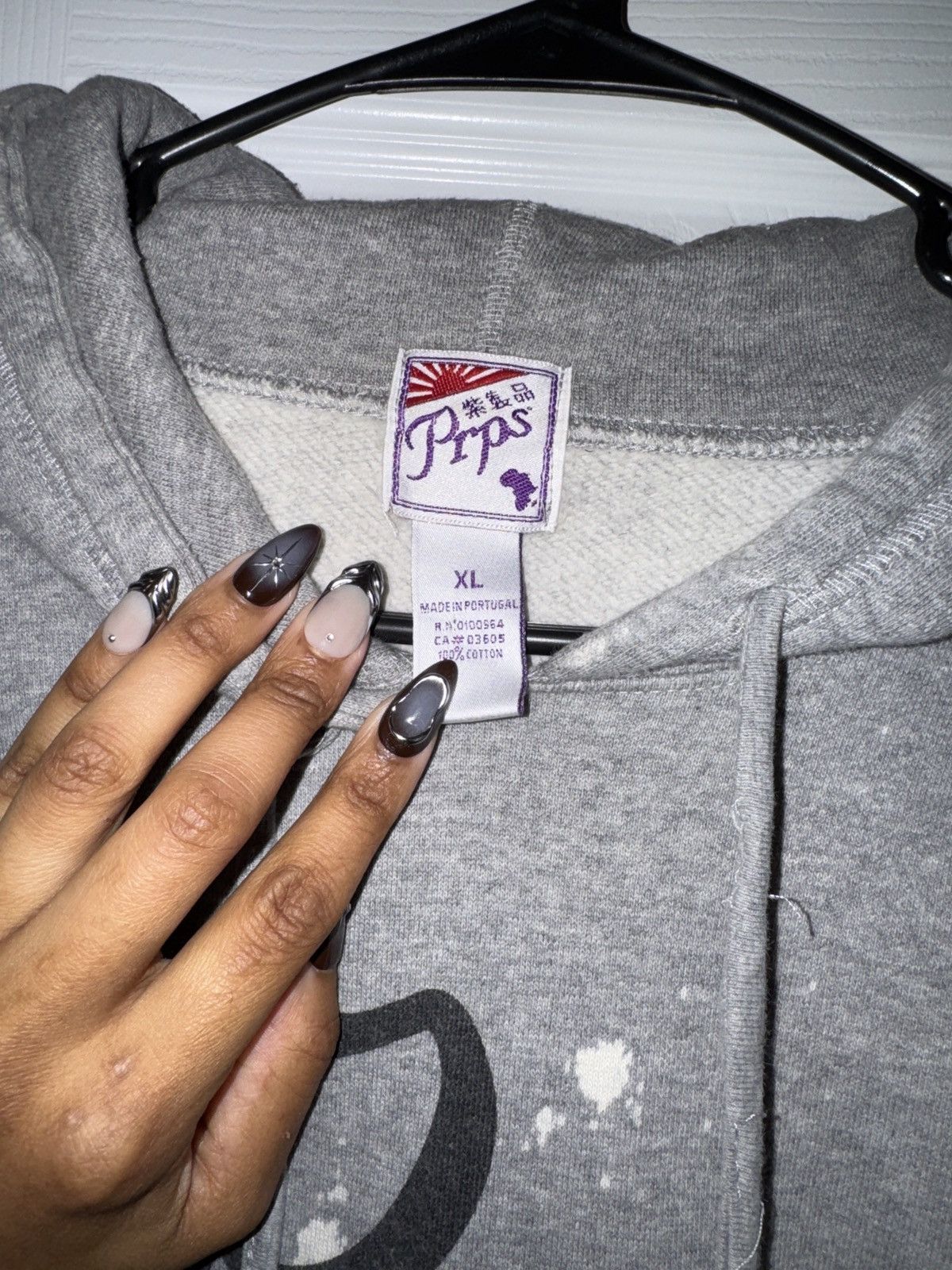 Prps PRPS Gray Paint Splatter Hoodie Sweatshirt XL Size US XL / EU 56 / 4 - 2 Thumbnail