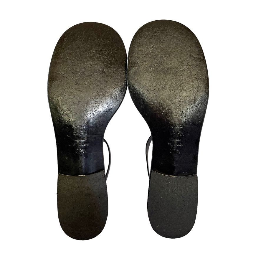 Jil Sander Jil Sander Black Leather Studded Flat Sandals Shoes Size US 7.5 / IT 37.5 - 8 Thumbnail