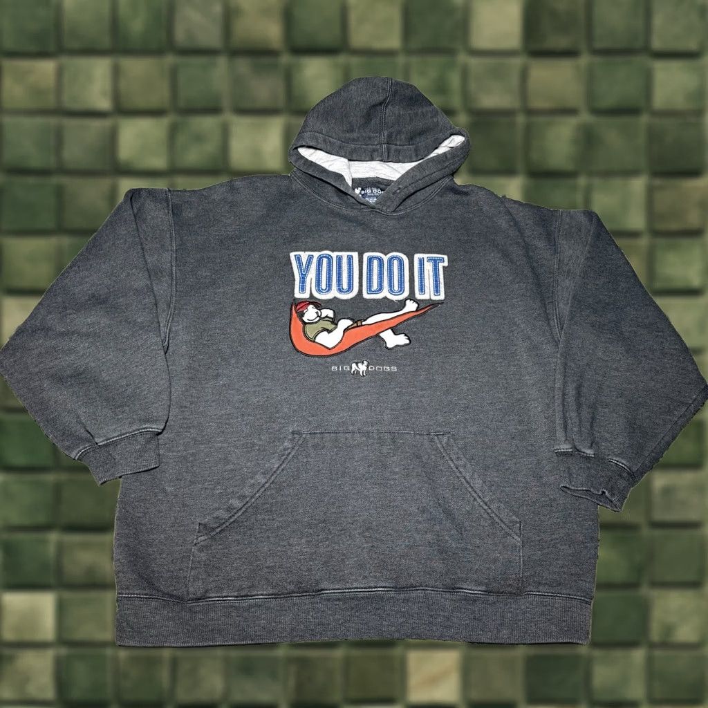 Big Dogs VINTAGE Big Dogs Pullover Hoodie Nike Swoosh You Do It M Gray Unisex Adults Sweatshirt 22 in wide 26 in long Size US M / EU 48-50 / 2 - 1 Thumbnail