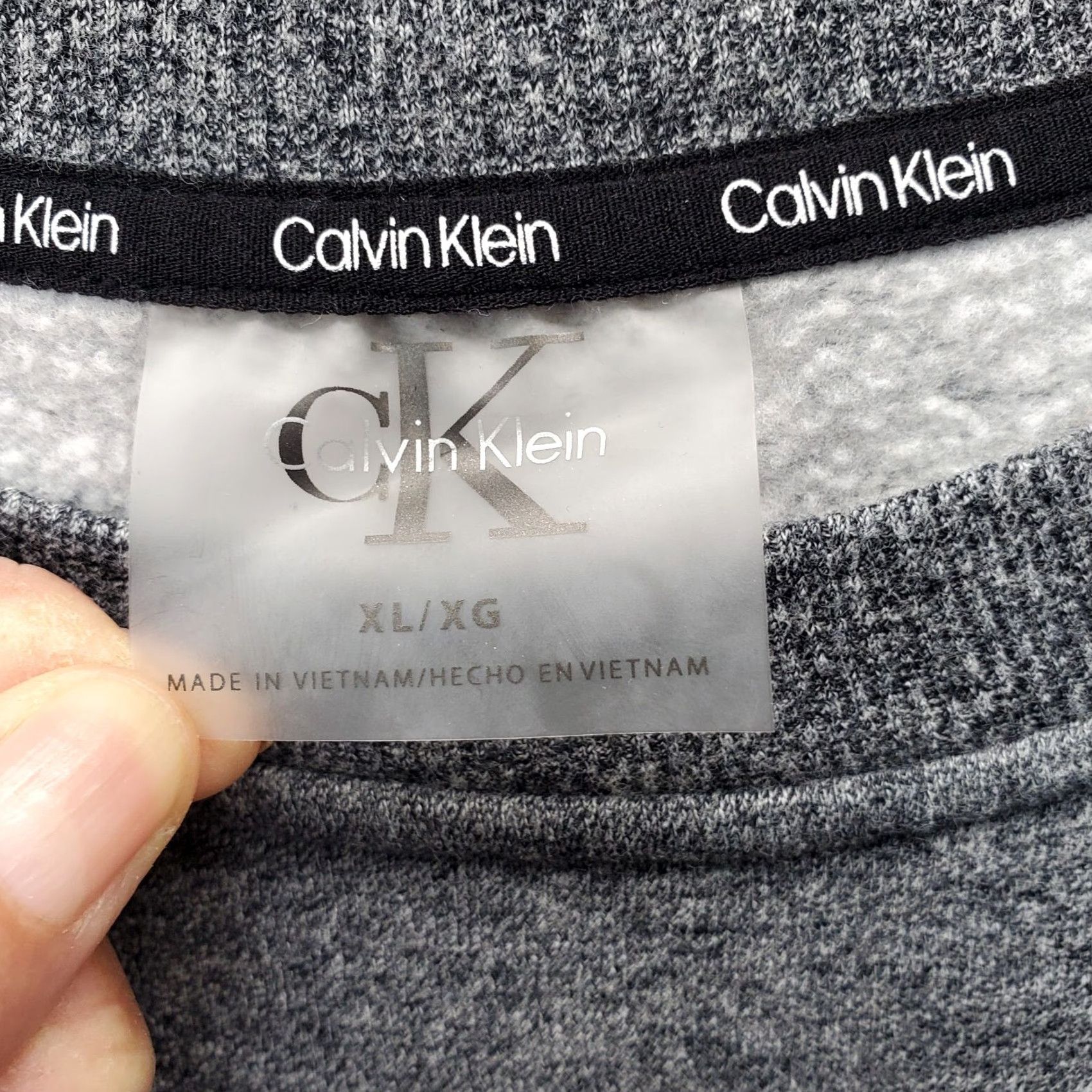 Calvin Klein Calvin Klein Womens XL Cropped Sweatshirt Gray Fleece Lined Pullover Crew Neck Casual Sweatshirt Size XL / US 12-14 / IT 48-50 - 5 Thumbnail