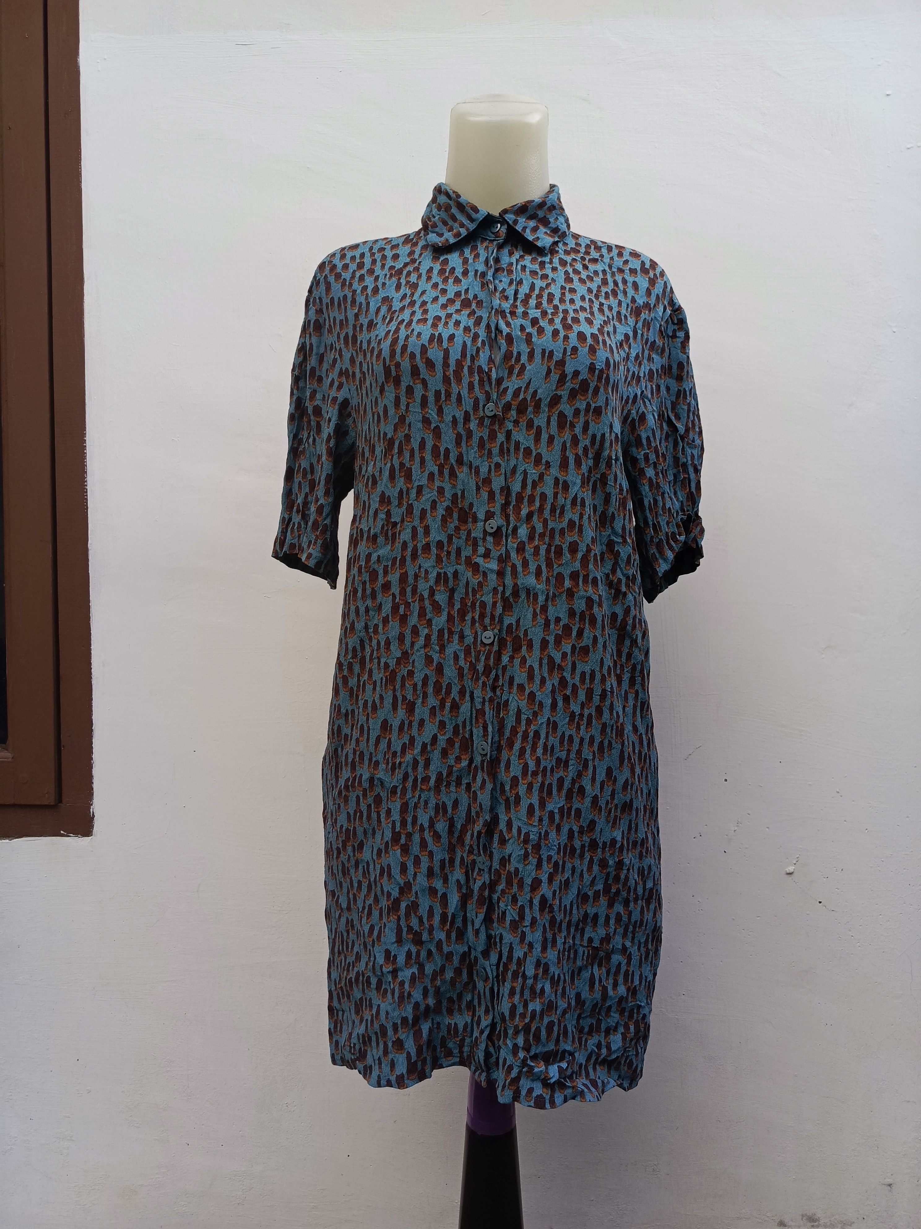 SLY SLY Patern Short Sleeve Button Up Shirt Dress Size S / US 4 / IT 40 - 1 Thumbnail