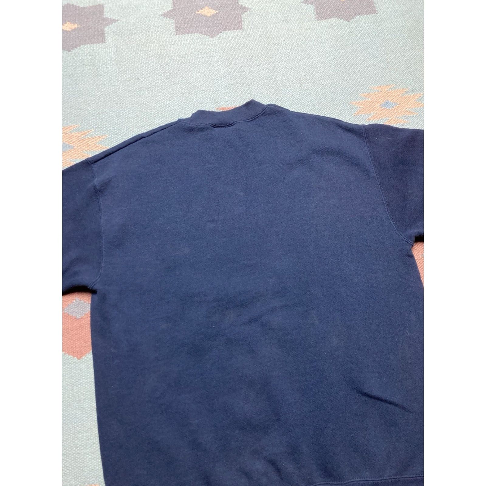 Lee VINTAGE 1980s 90s Crewneck Sweatshirt Blank Navy Blue Lee Heavyweight Large Mens Blue 90s Pullover Size US L / EU 52-54 / 3 - 7 Thumbnail