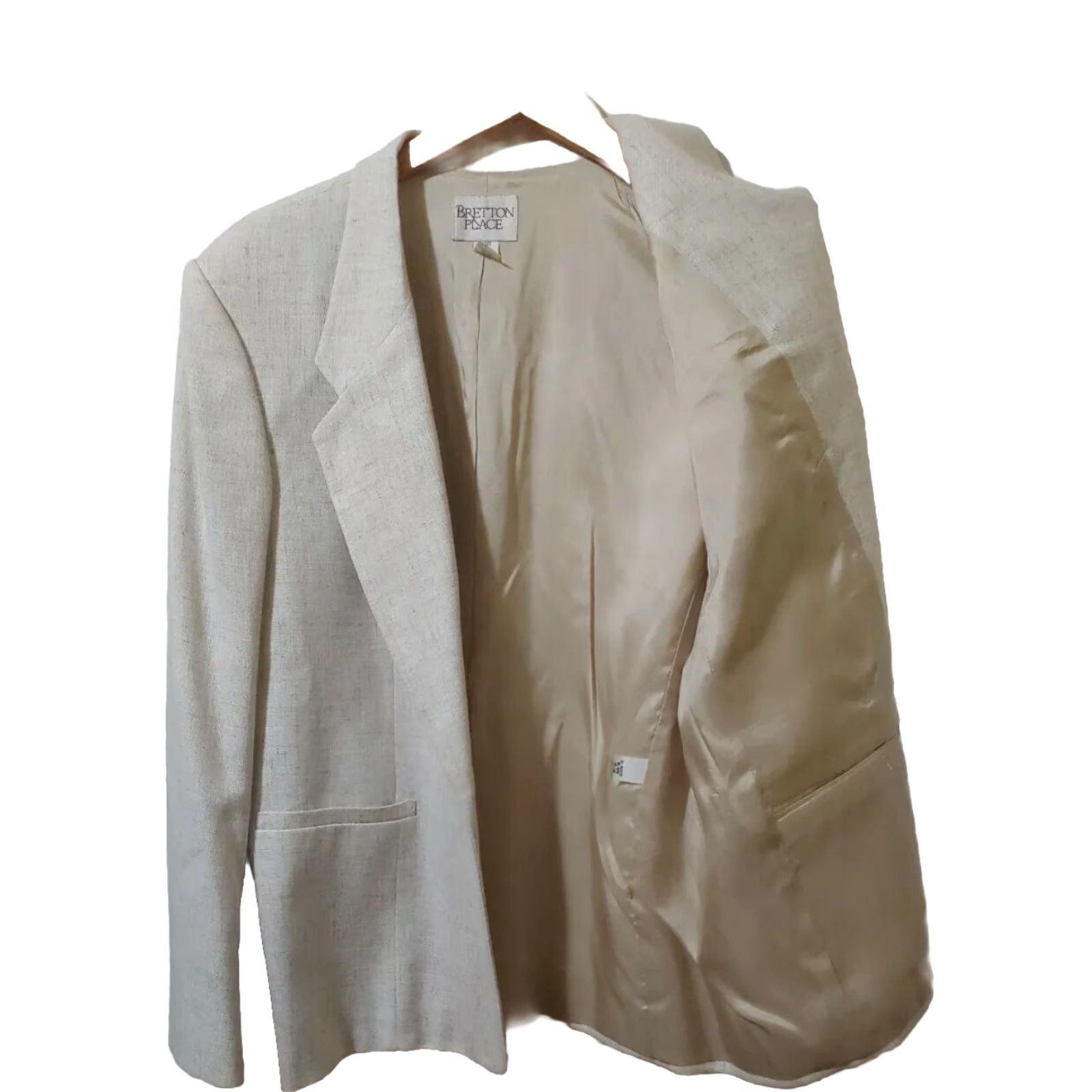 Vintage VINTAGE Bretton Place Women Skirt Suit 2-Piece Beige 18 L/S Pockets USA Career Mens? Size 40" / US 18 - 4 Thumbnail