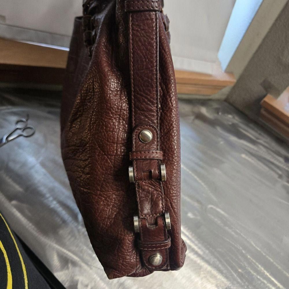 Designer B Makowsky Satchel Handbag Leather Double strap Purse C1 Size ONE SIZE - 9 Thumbnail