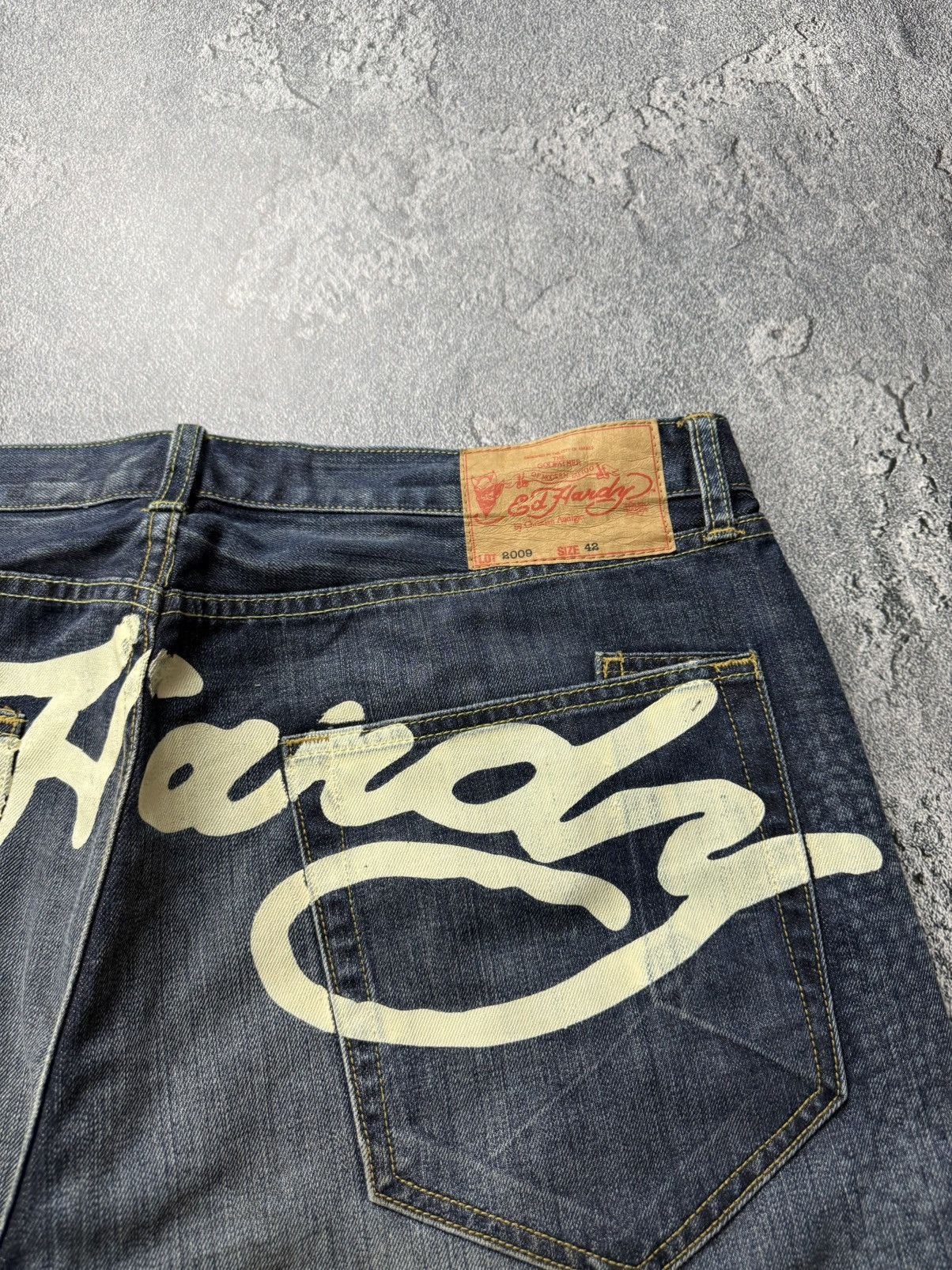 Ed Hardy Ed Hardy VNTG MultiLogo Rhistones Dragos Logo Jeans Pants Size US 42 / EU 58 - 6 Thumbnail