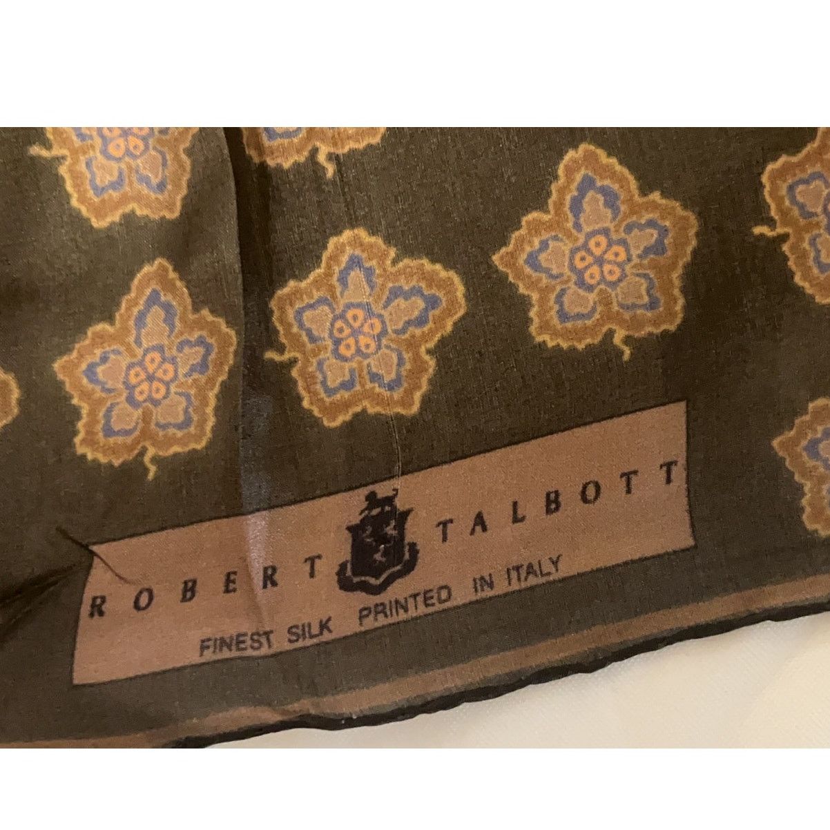 Robert Talbott ROBERT TALBOTT Fine Silk Scarf - Brown / Blu - Semi Sheer Size ONE SIZE - 6 Thumbnail
