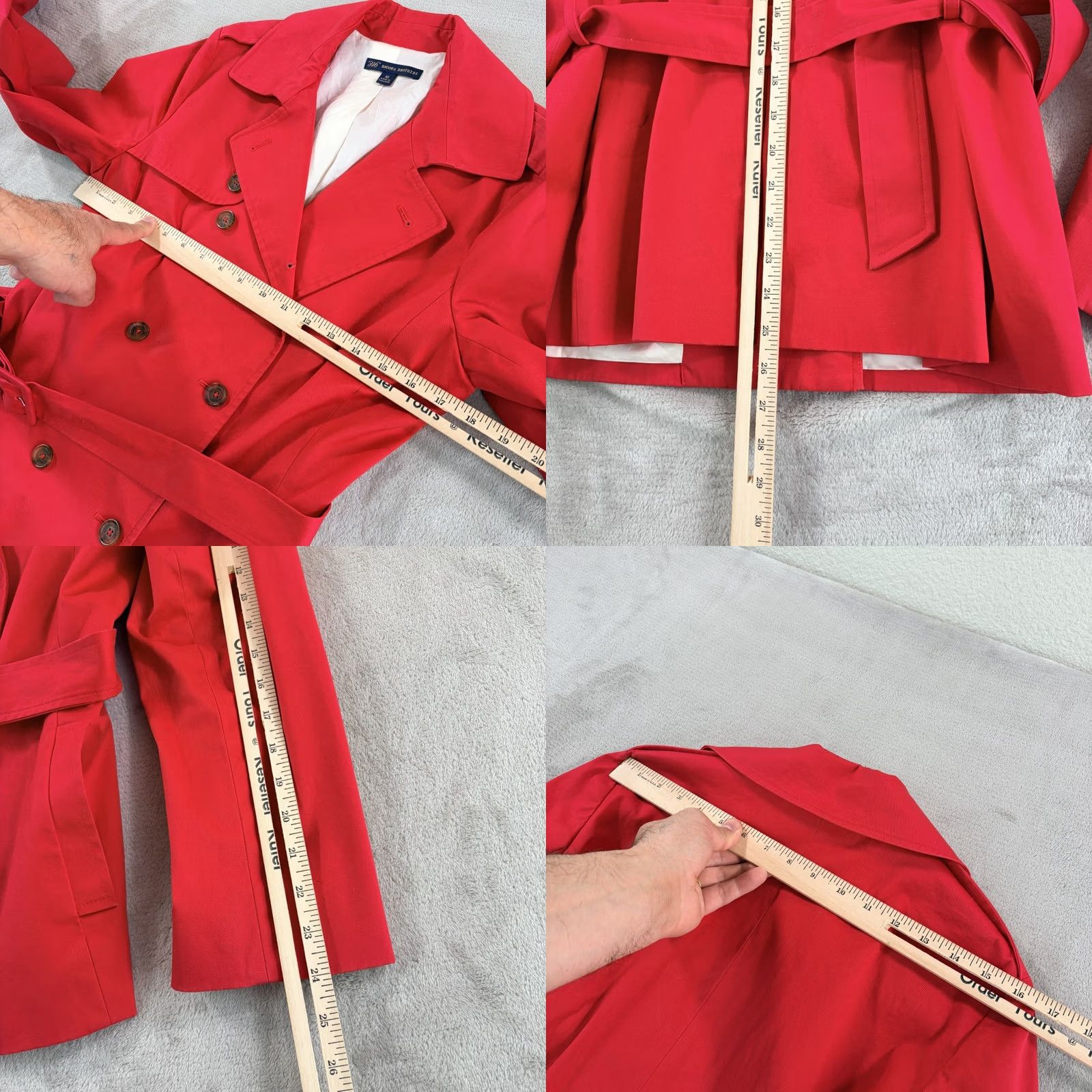 Brooks Brothers VINTAGE Brooks Brothers Trench Coat Women 10 Red Military Belted Double Breasted Coat Size L / US 10 / IT 46 - 8 Thumbnail