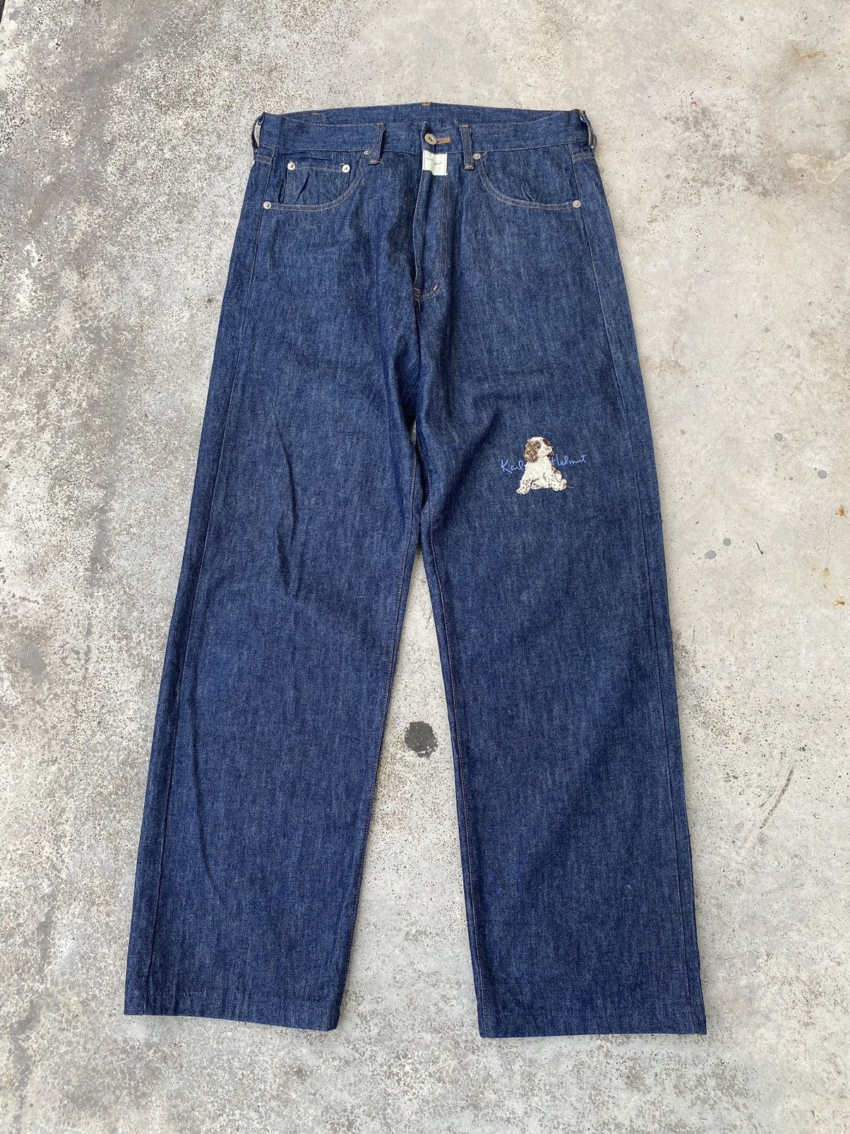 image of Vintage Karl Helmut Embroidered Dogs in Blue, Men's (Size 34)