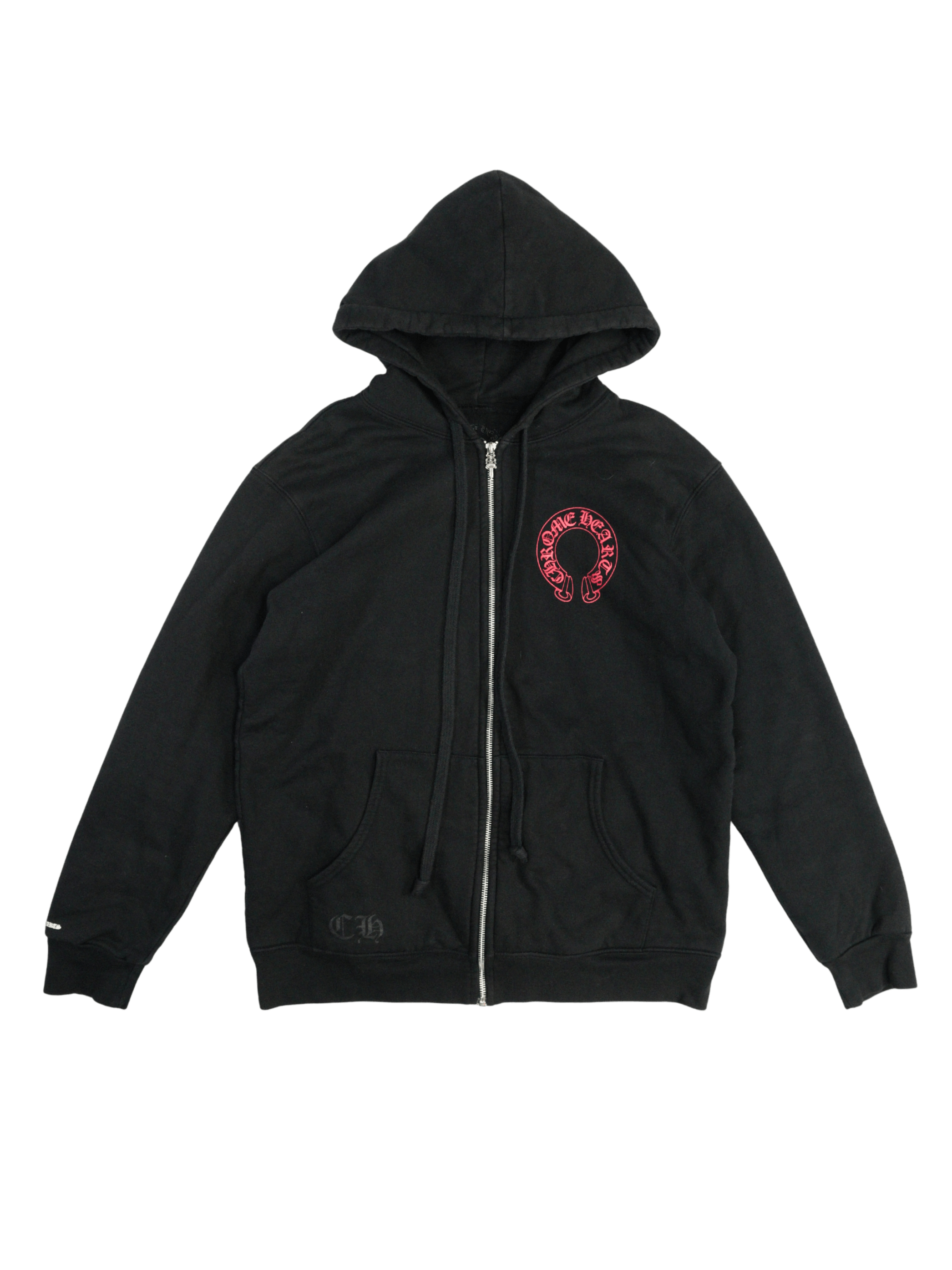 Chrome Hearts Chrome Hearts Red Horseshoe Waffle Zip Up Hoodie Size US XL / EU 56 / 4 - 2 Thumbnail