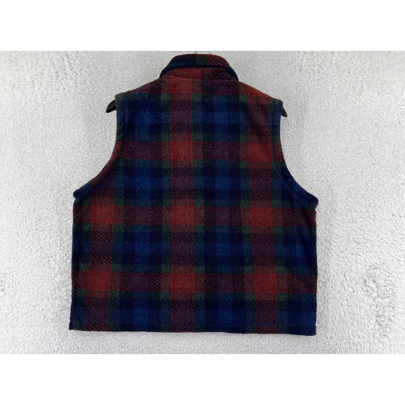 Vintage LizWear Vest Womens Medium Red Plaid 100% Polyester Fleece Full Zip Collar Size M / US 6-8 / IT 42-44 - 2 Thumbnail