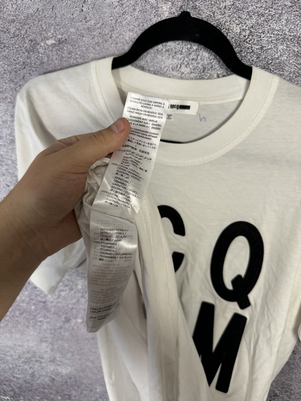Alexander McQueen × MCQ McQ Alexander McQueen Big Mirror Logo White T-Shirt Large Size US L / EU 52-54 / 3 - 13 Thumbnail
