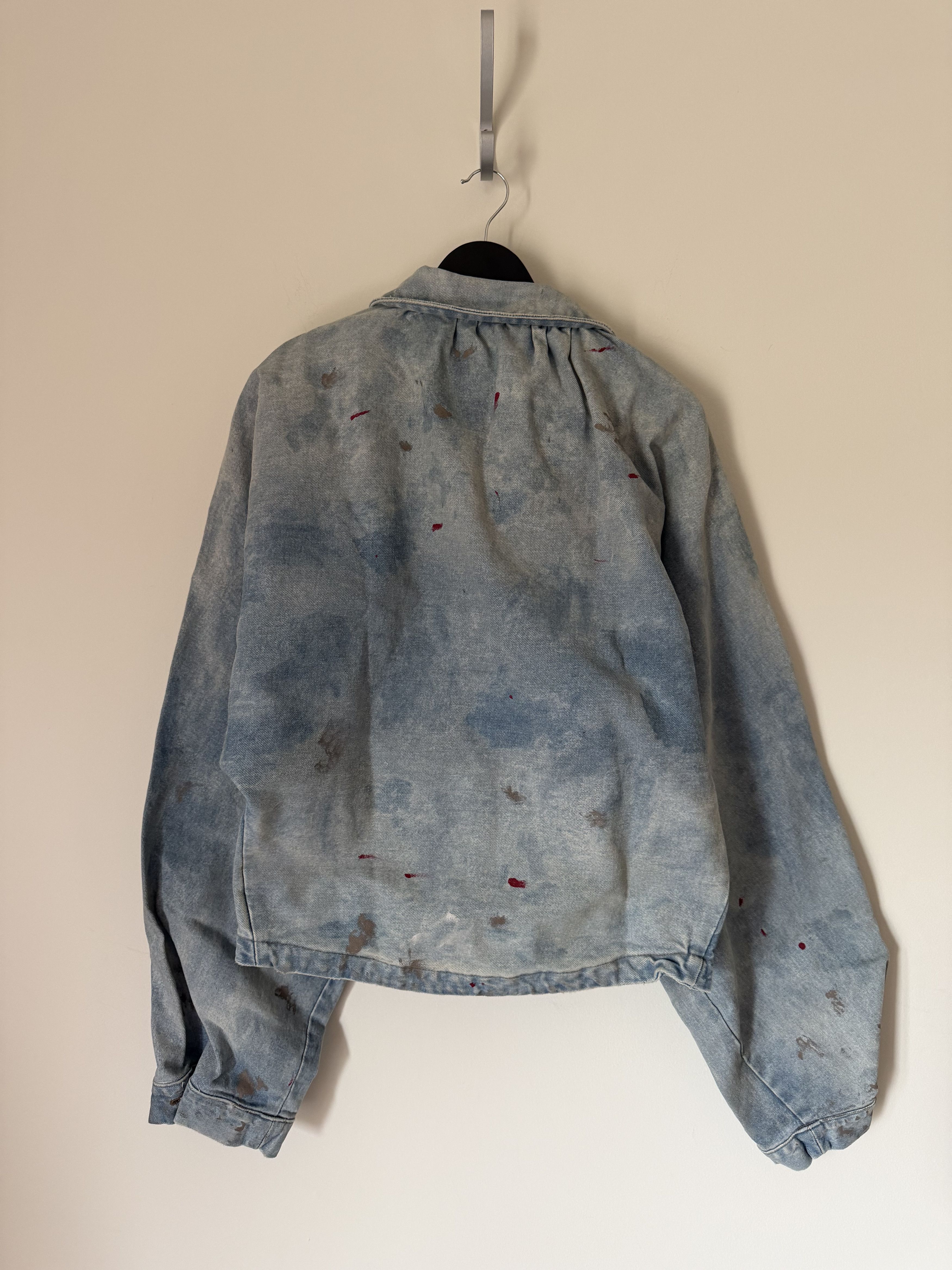 RRR-123 RRR123 Painted Rose Denim Trucker Jacket Size US XL / EU 56 / 4 - 6 Thumbnail