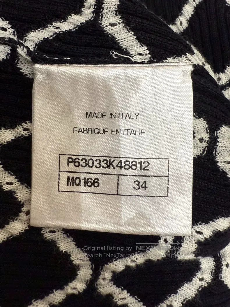 Chanel Chanel Black and white diamond knitted short sleeves Size XXS / US 00 / IT 34 - 9 Thumbnail